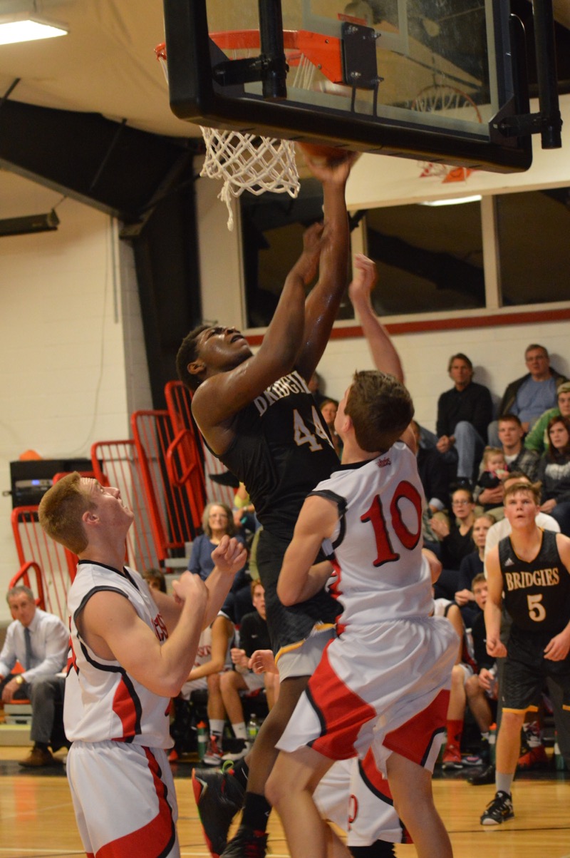 Bridgehampton's Josh Lamison shoots through traffic against Pierson on Tuesday. Gavin Menu photo