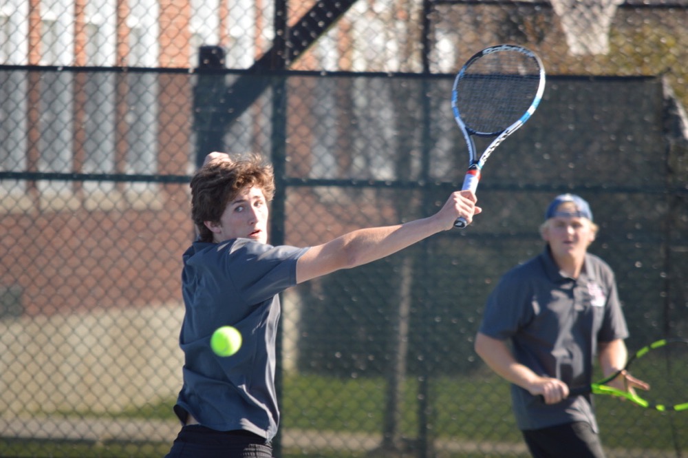 Alex Weseley and Hunter Medler helped secure a share of the League VII title with a win any second doubles against Westhampton. Gavin Menu photo