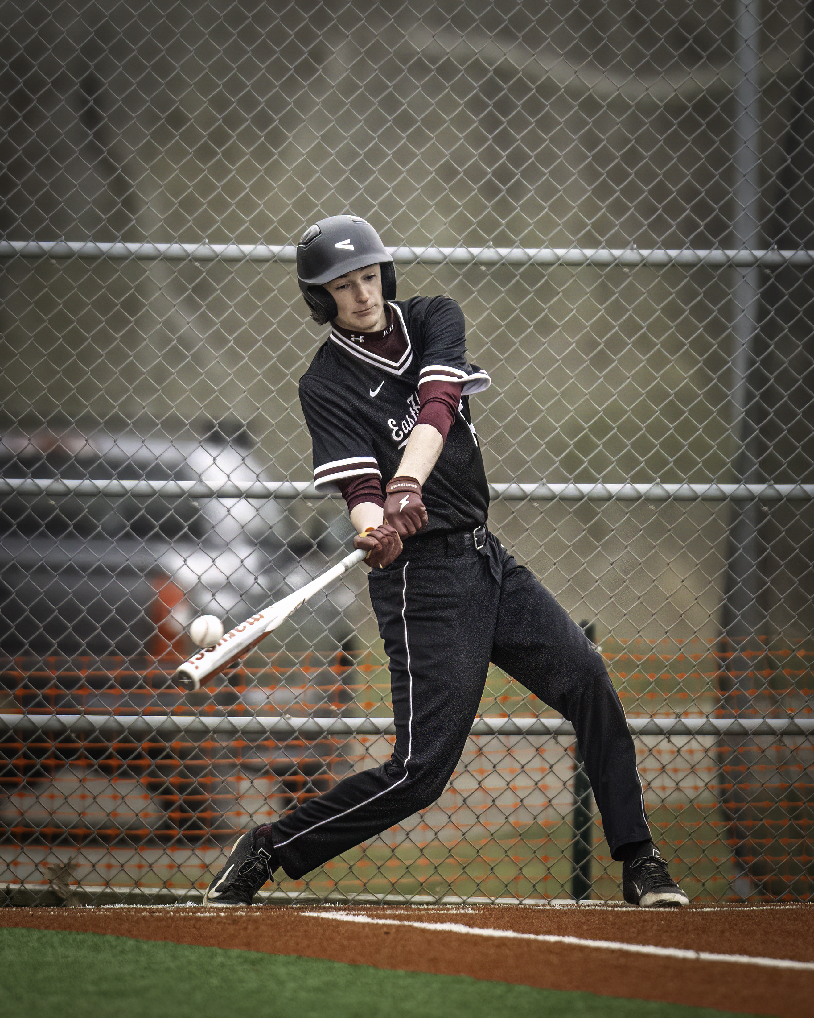 Kiernan Conlon connects with the ball during the game against Mt. Sinai April 5. MARIANNE BARNETT
