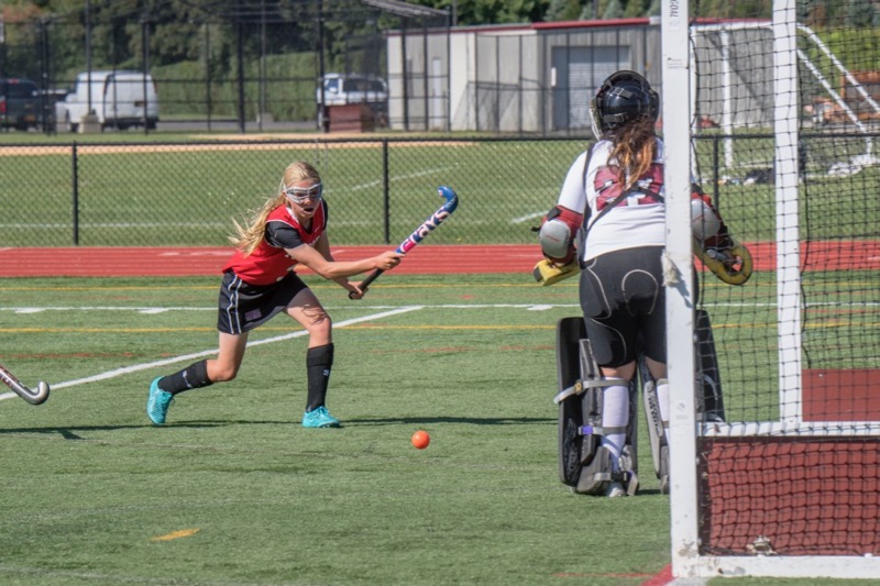 Pierson's Brooke Esposito takes a shot on goal.