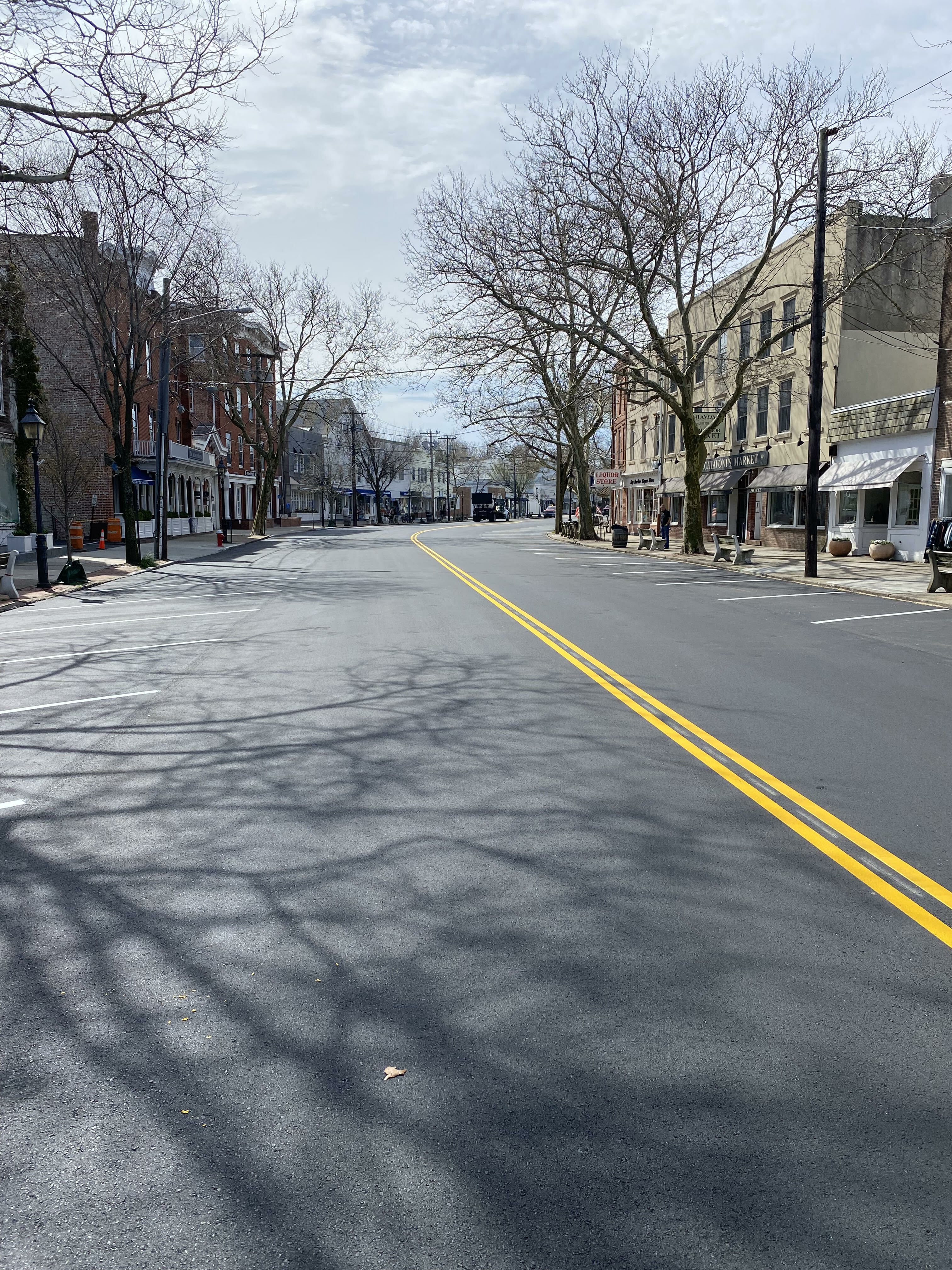 Contractors completed paving work on Main Street in Sag Harbor by noon on Wednesday. ELLEN DIOGUARDI