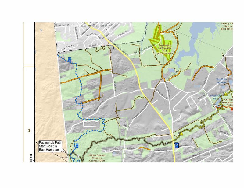 A page from East Hampton Town's updated trail map. 