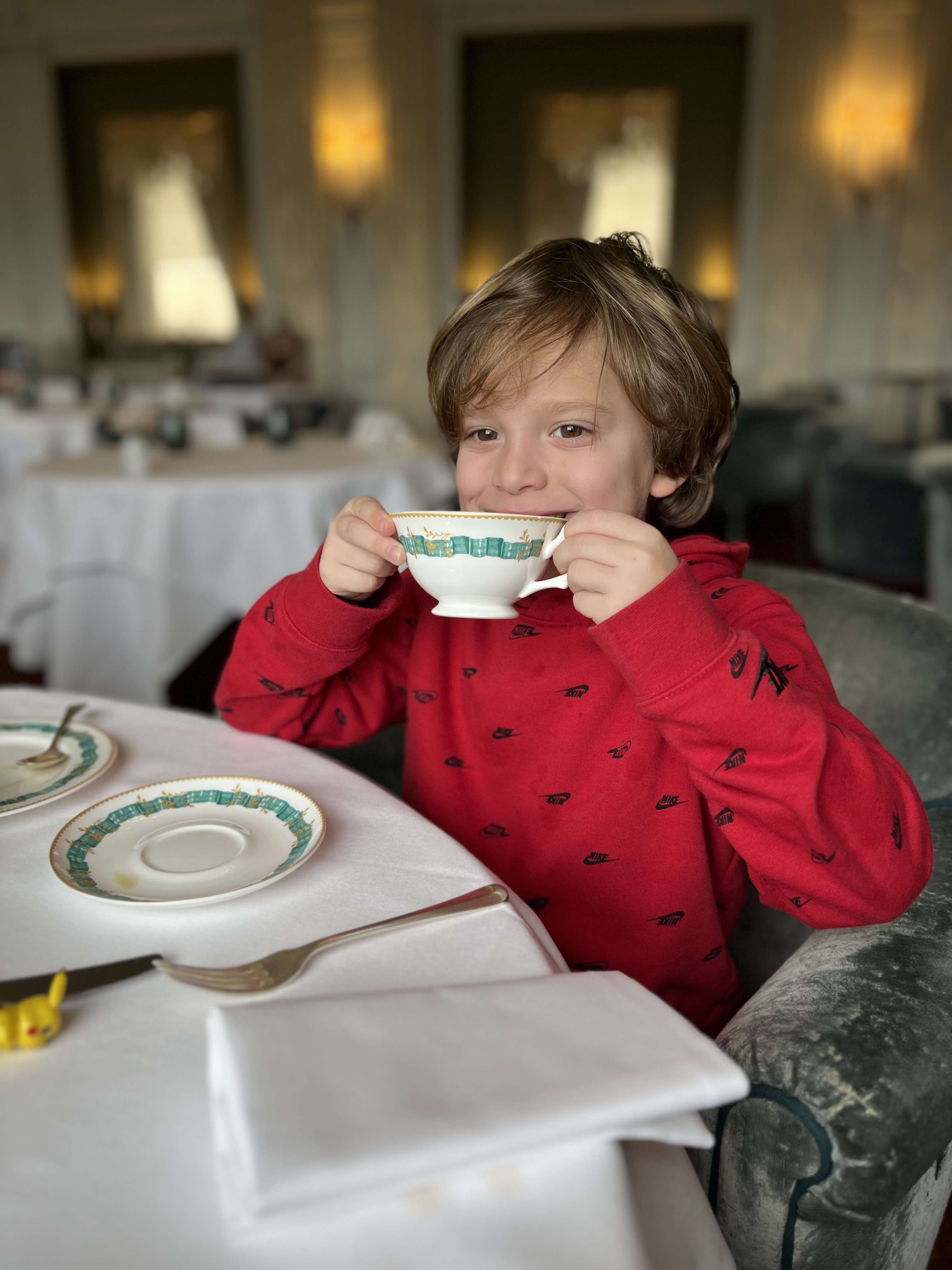 Enjoying tea at Cliveden House. Hannah Selinger photo