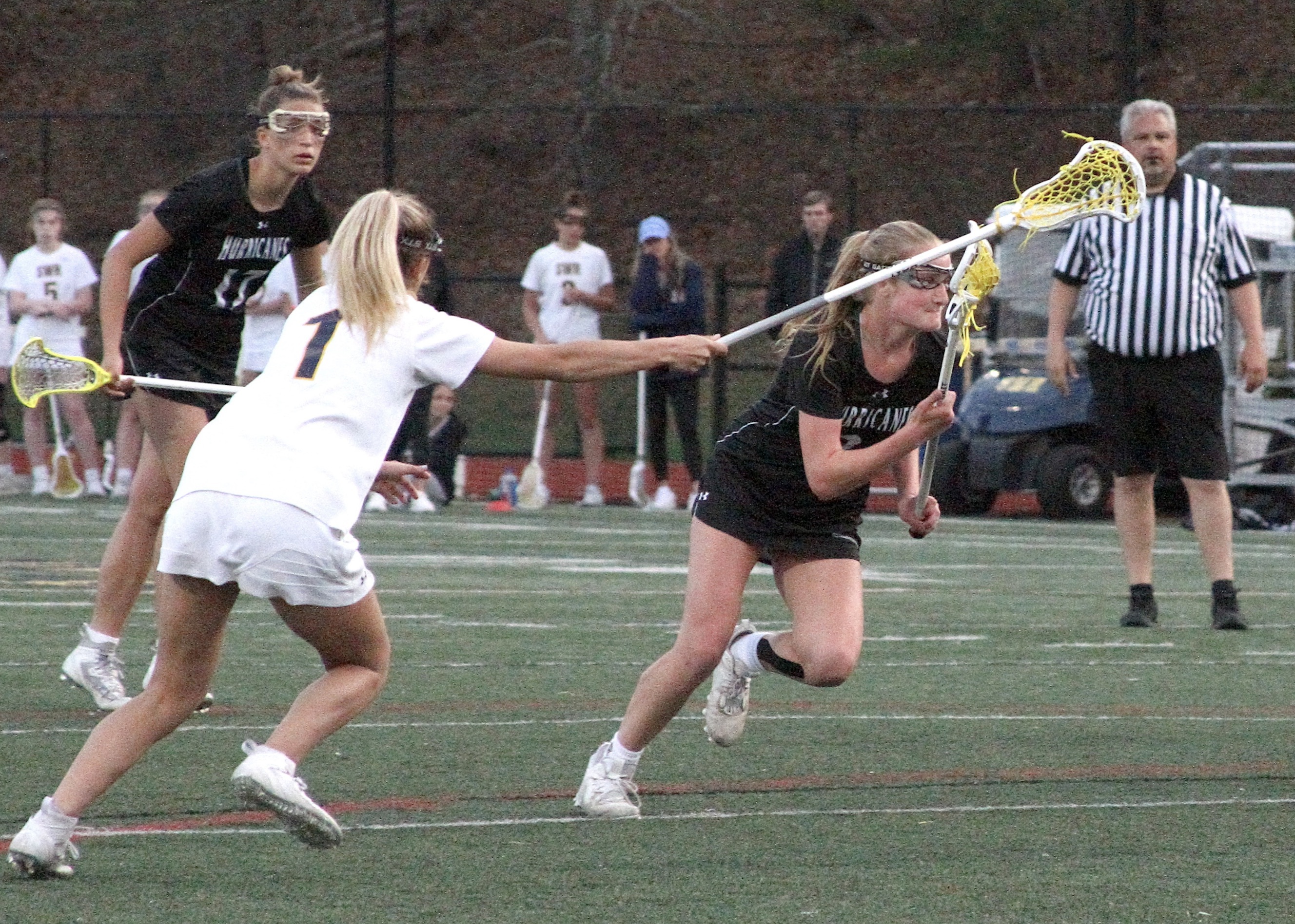 Sophomore defender and midfielder Lily Graves charged toward the cage before rocketing her game-tying free position goal. DESIRÉE KEEGAN