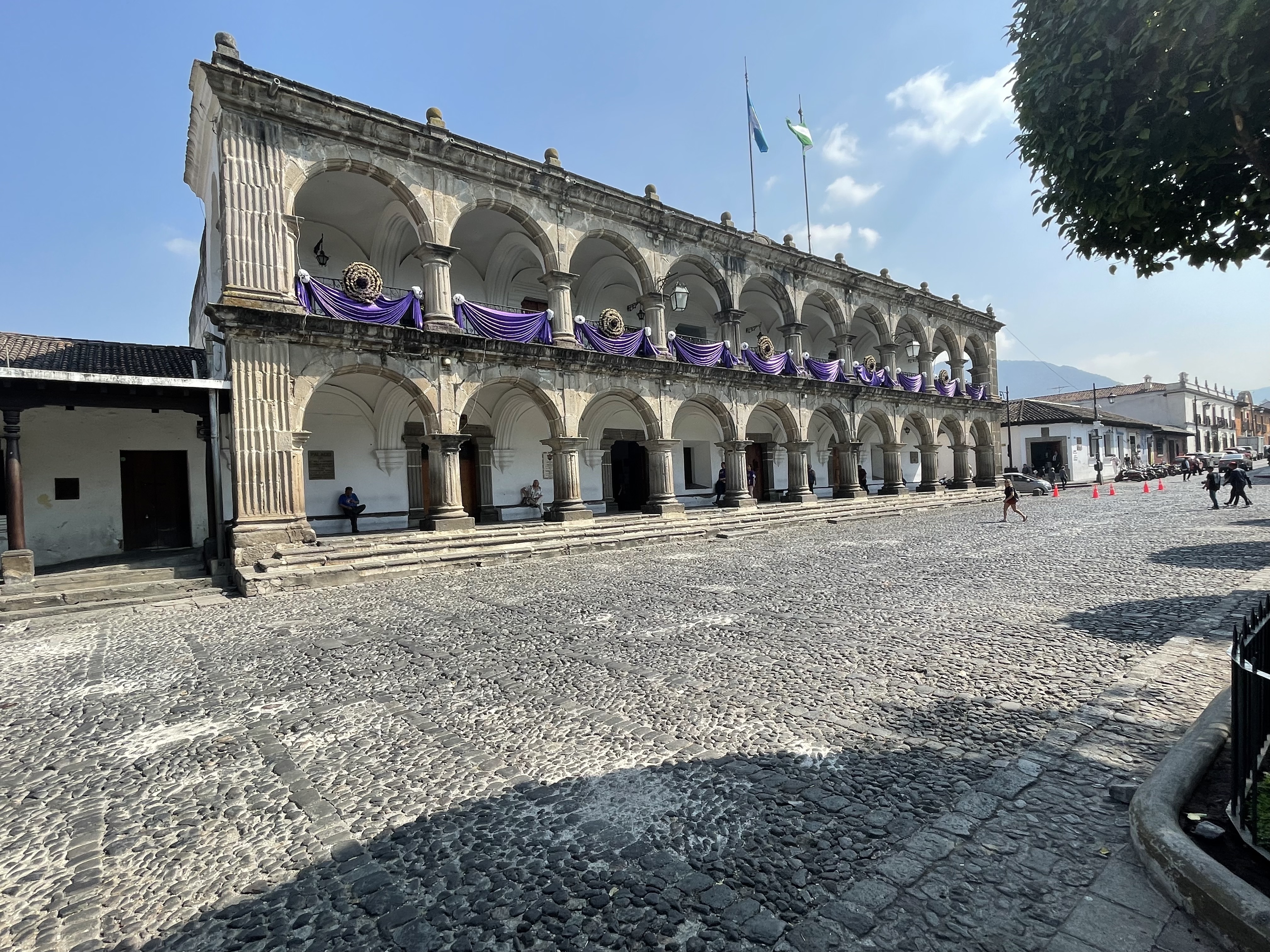 City Hall Palace on Parque Central decorated for Lent, built in 1740. ANNE SURCHIN