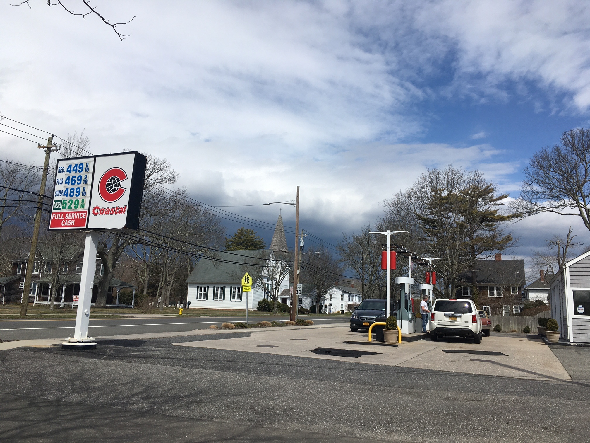 The Bridge Petroleum plan to renovate the gas station in downtown East Quogue has to start all over, due to proposed changes to the application.    KITTY MERRILL