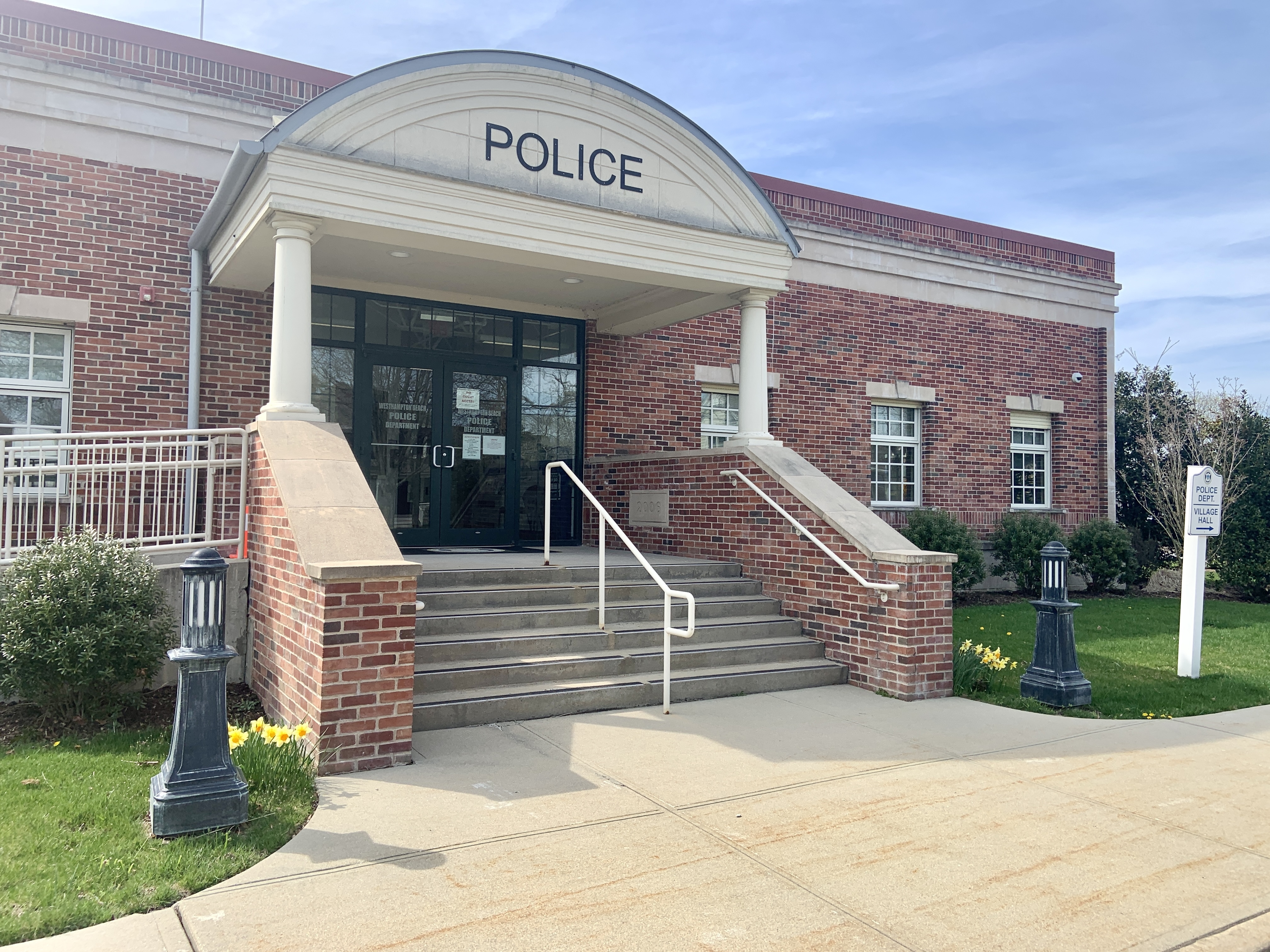 A Westhampton Beach Police officer was suspended last year after he was brought up on disciplinary charges related to a car accident.  BRENDAN J. O'REILLY