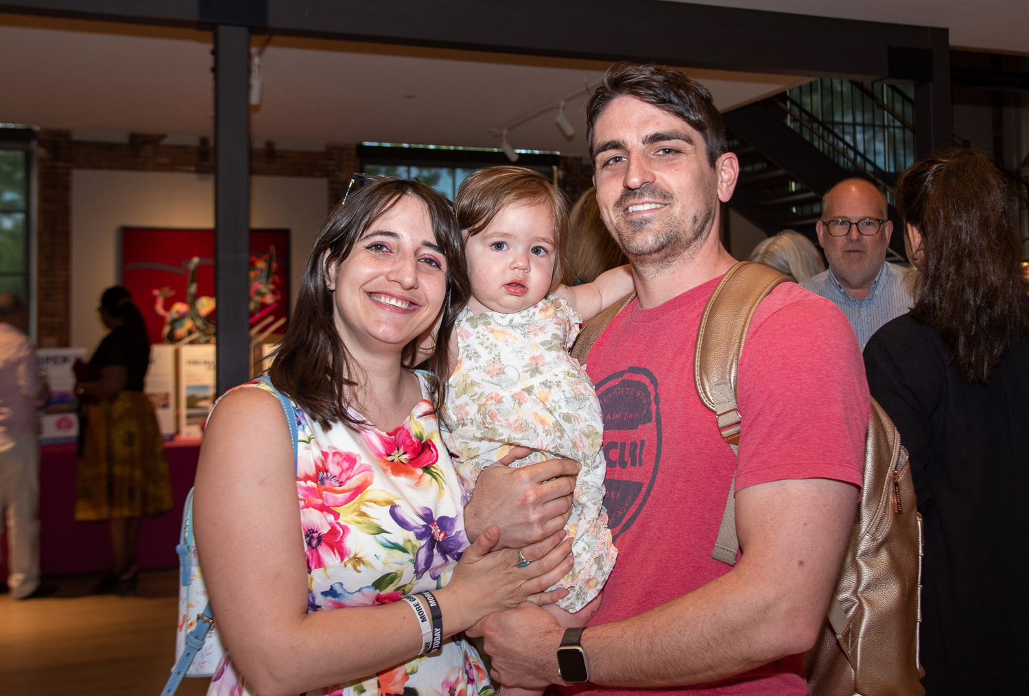 Gianna Volpe, Harmony Fox Marcotrigiano and Ryan Marcotrigiano at the i-tri Spring Cocktail Party and Auction at The Church in Sag Harbor on Saturday.  LISA TAMBURINI