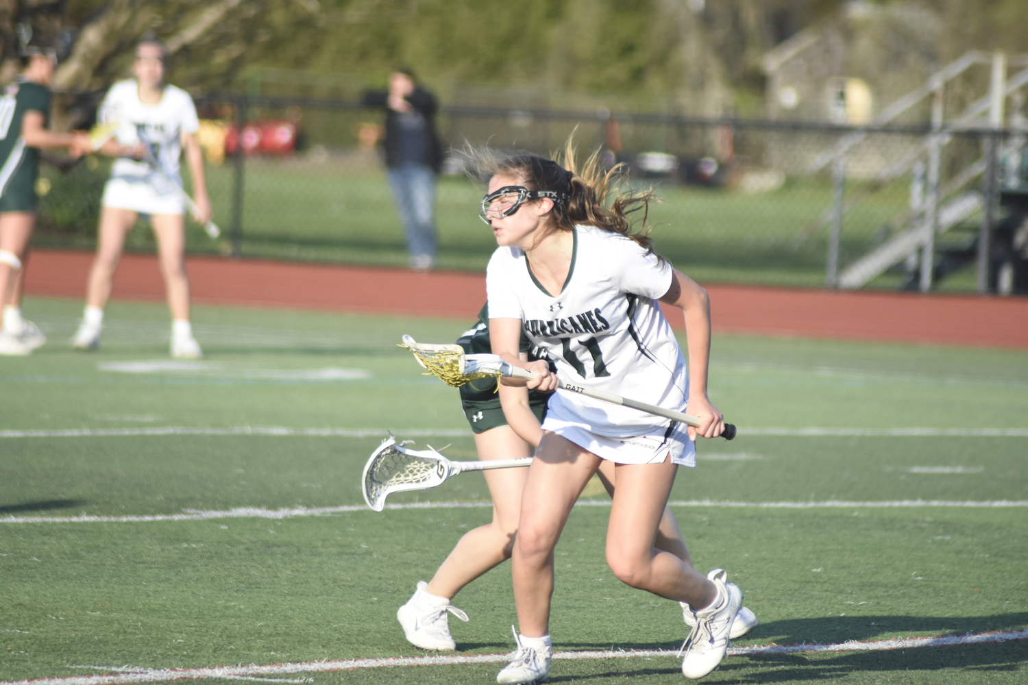 Sophomore defender Hailey Donahoe moves through midfield. DREW BUDD