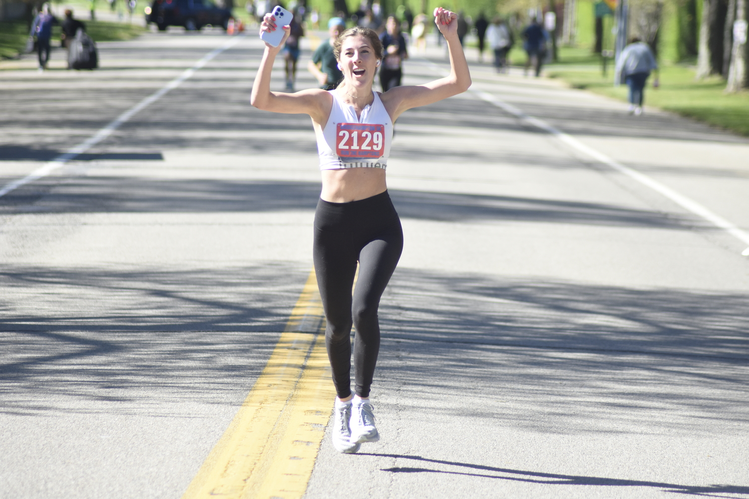 Merritt Miller of New York City rounded out the top five female finishers of the Bridgehampton 5K on Saturday morning.   DREW BUDD