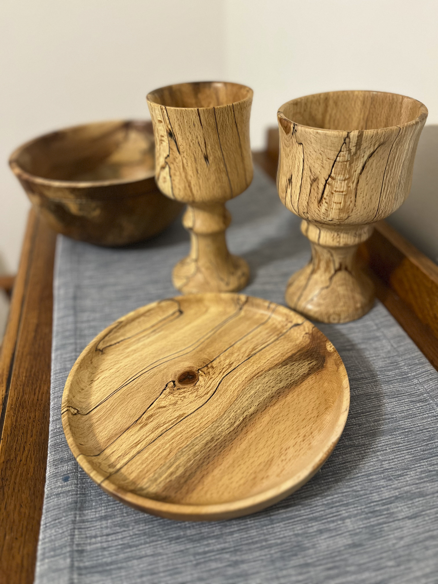 The Communion set that John Halsey made as a gift for the Reverend Joanne Utley, the pastor of The Hamptons United Methodist Church. COURTESY REVEREND JOANNE UTLEY