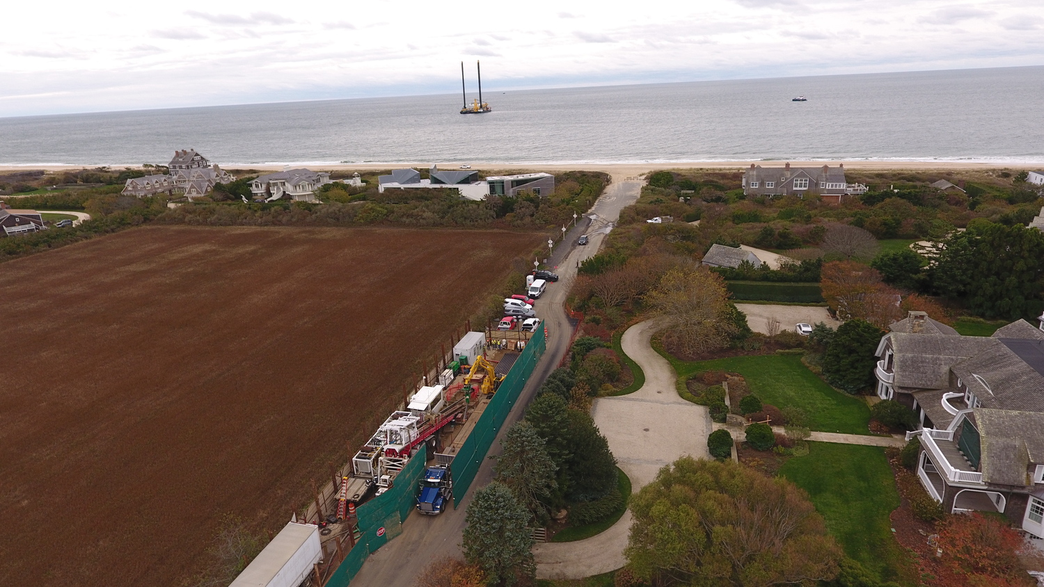 Over the winter drilling crews working for South Fork Wind connected a cable running beneath Wainscott roads to a cable that will ultimately connect to the 12 wind turbines that will be constructed this summer more than 60 miles to the east, southeast of Block Island.
MICHAEL WRIGHT