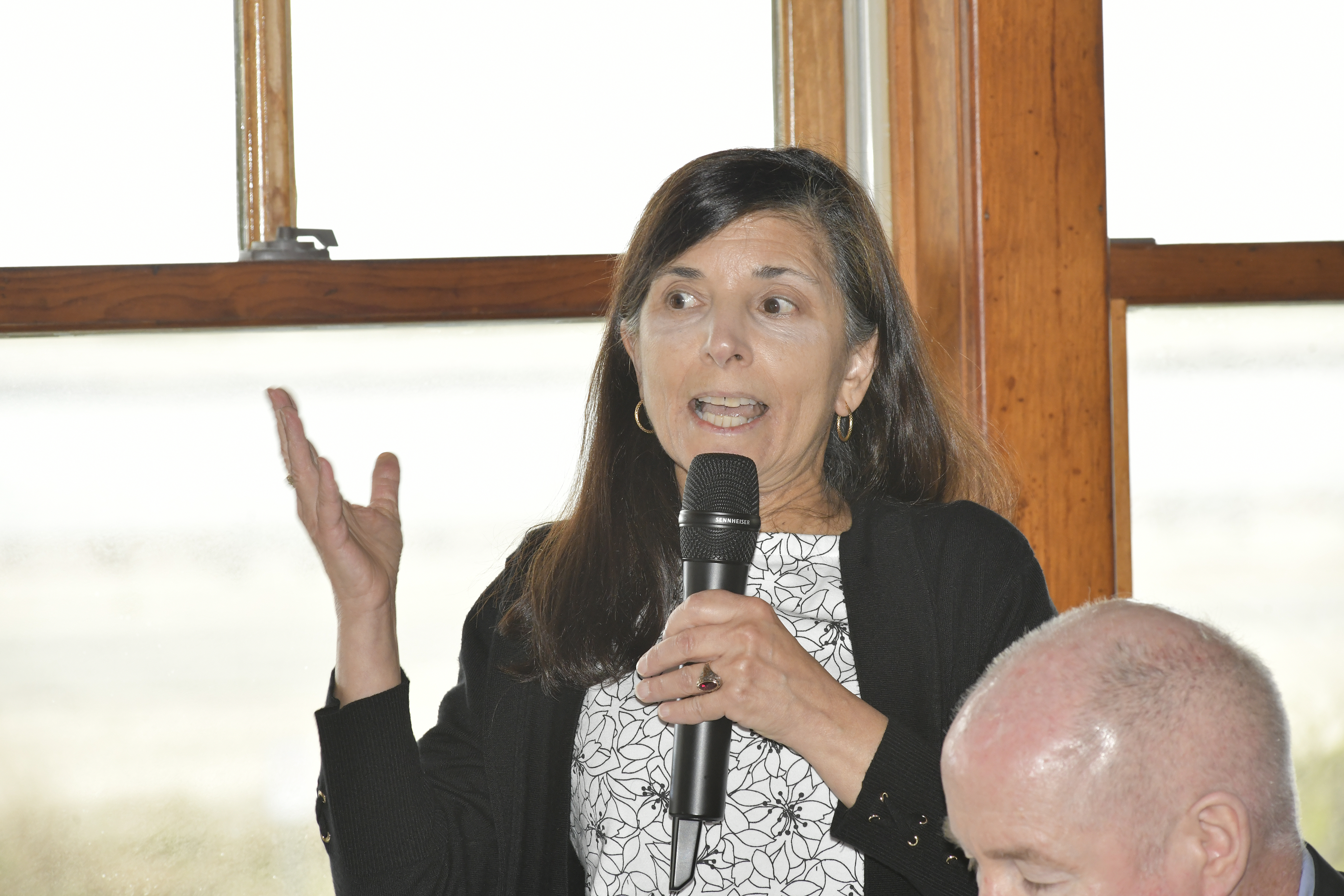 Hampton Bays resident Gayle Lombardi at the Express Session at Oakland's on April 27.  DANA SHAW