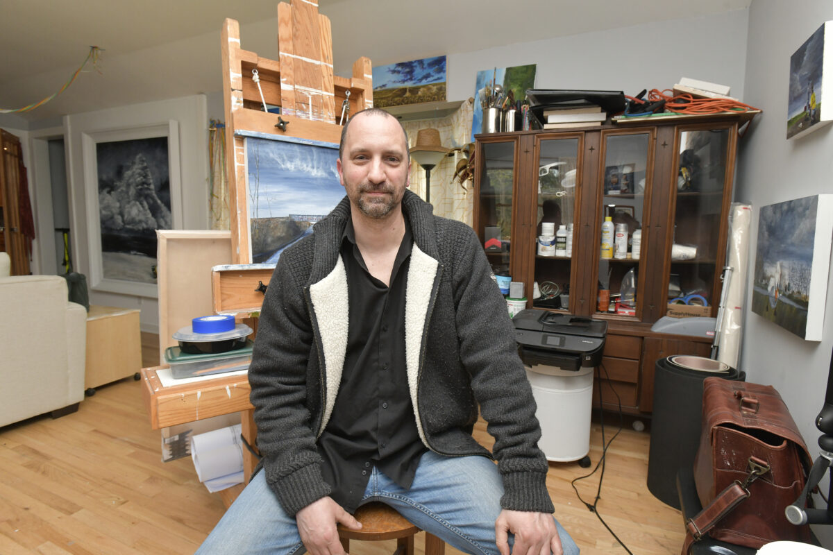 Artist Richard Mothes in his home in East Hampton.  DANA SHAW