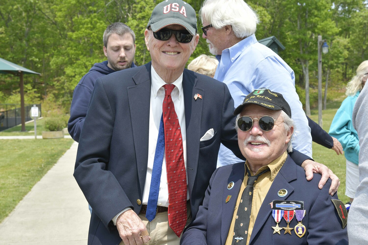 Judge Edward D. Burke Sr. and Ron Campsey at Good Ground Park in Hampton Bays on Monday after noon for the unveiling of the 