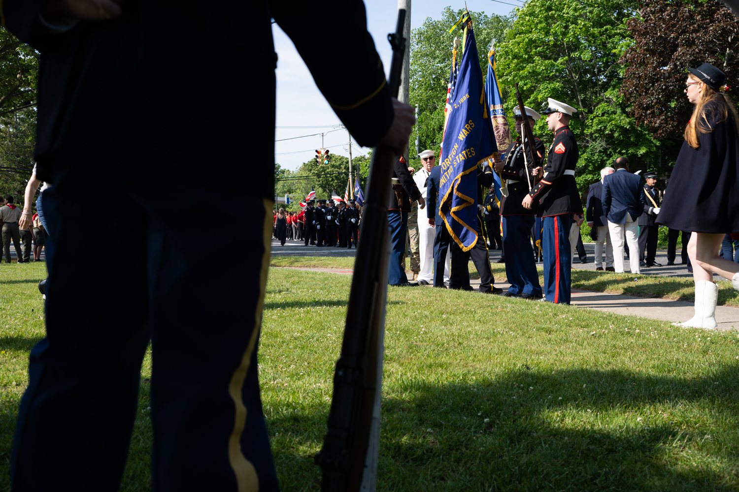 The color guard before the start of the Sag Harbor Memorial Day parade. LORI HAWKINS