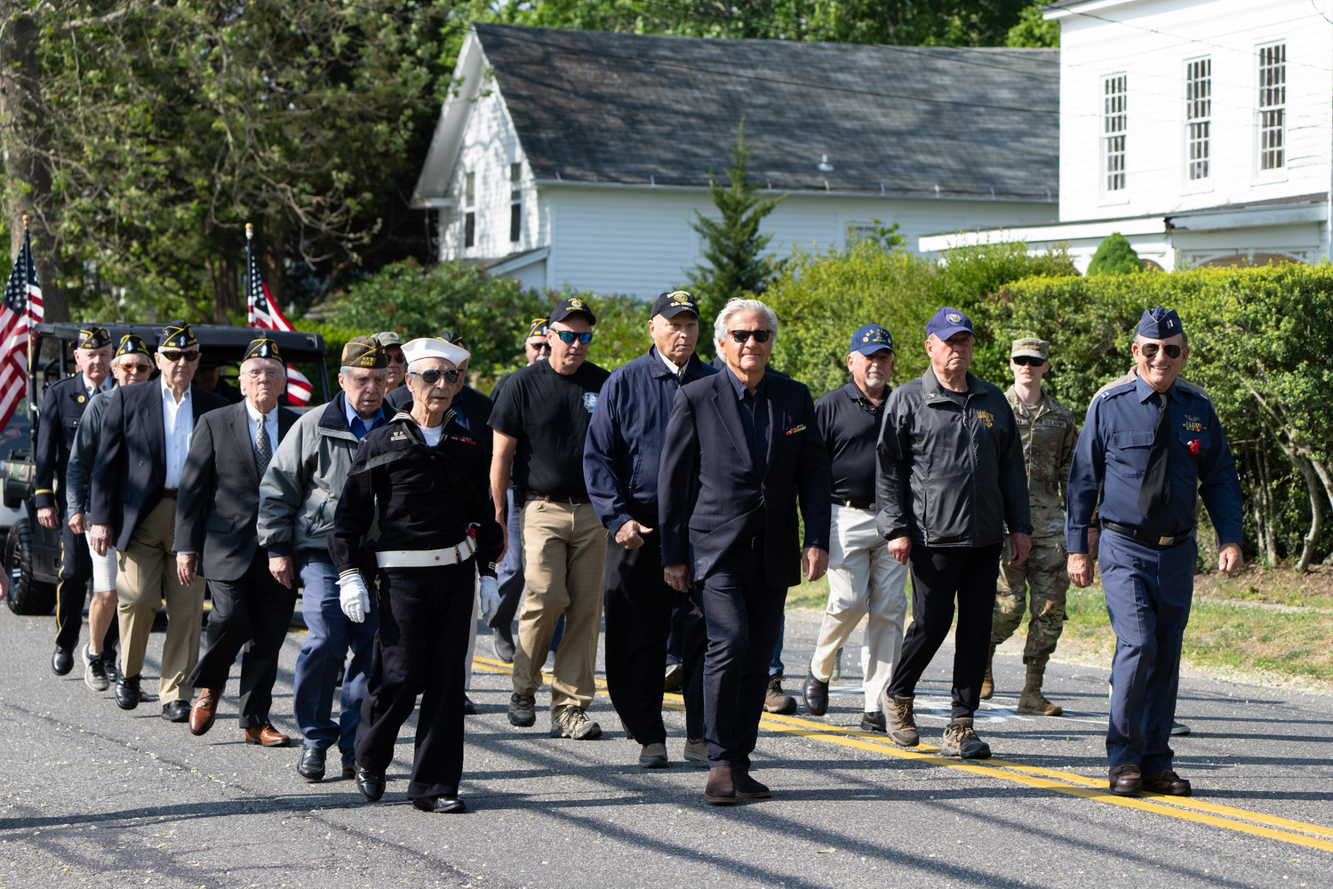 Mayor Jim Larocca joined other veterans in Sag Harbor's annual Memorial Day parade. LORI HAWKINS
