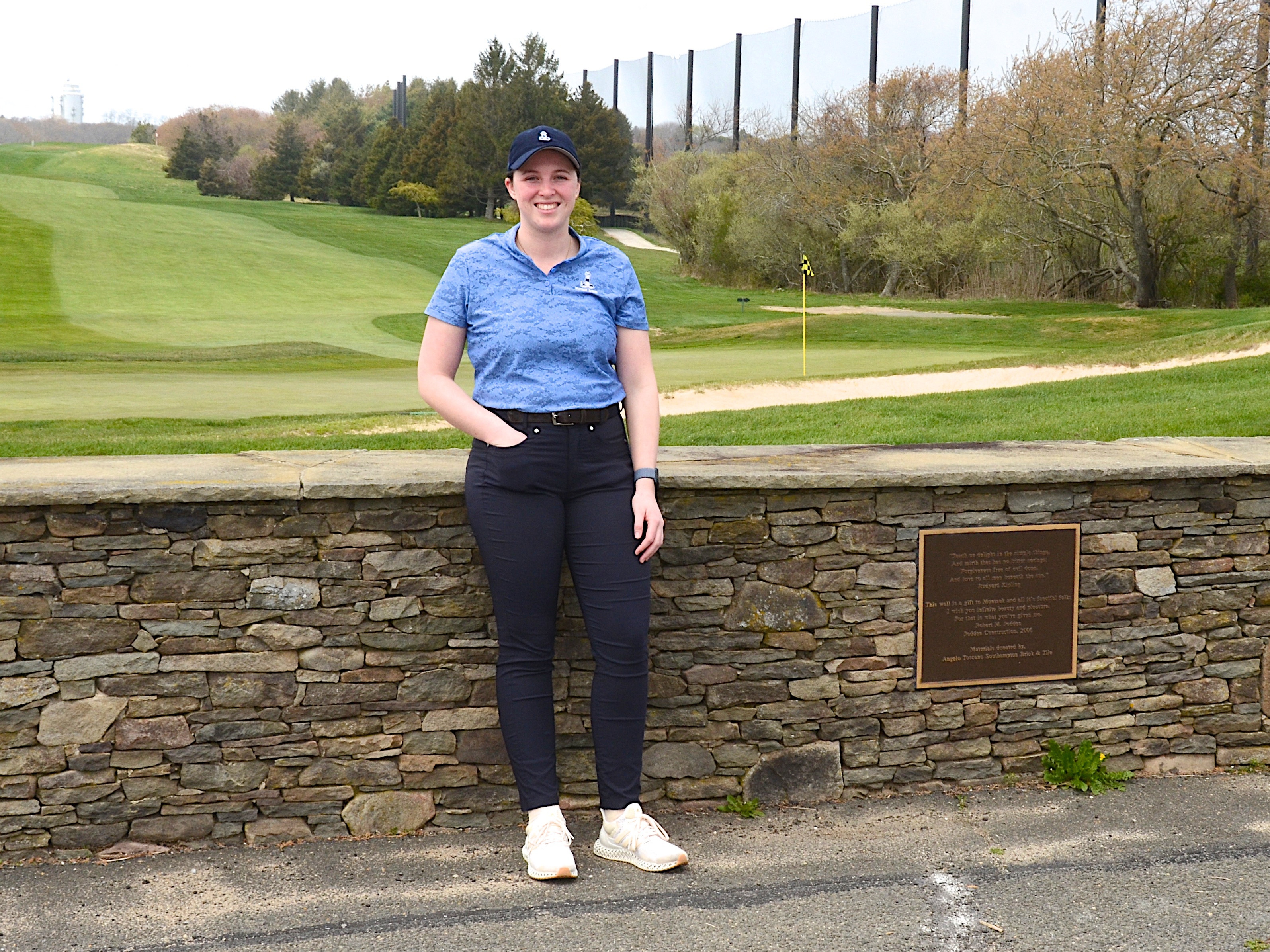 Angela Tocco is the new head pro at Montauk Downs Golf Course, the first female head pro at the Downs, or any other golf course on the East End for that matter.    KYRIL BROMLEY