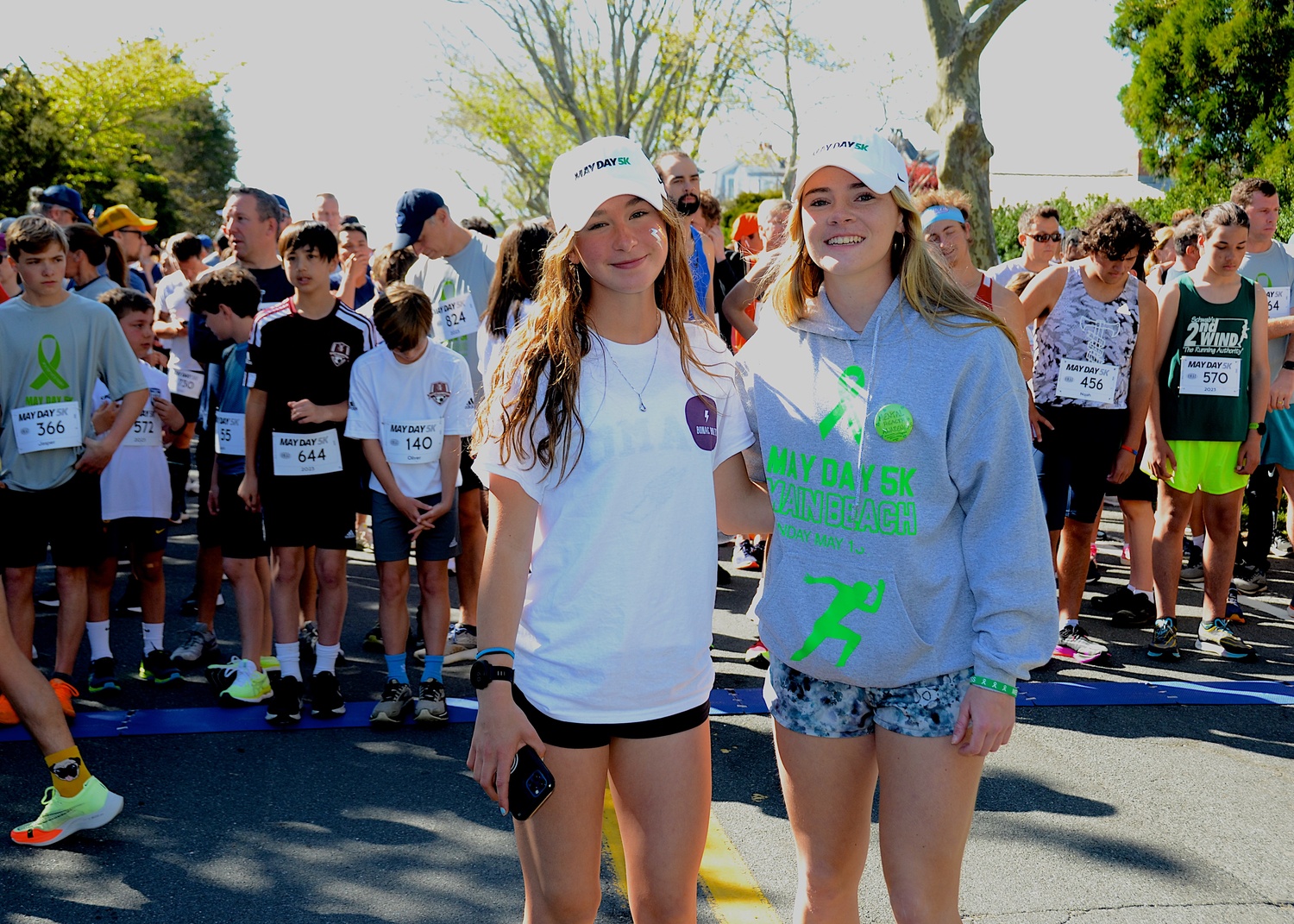 Race creators and organizers Dylan Cashin, left, and Ryleigh O'Donnell at the start of the race.   KYRIL BROMLEY