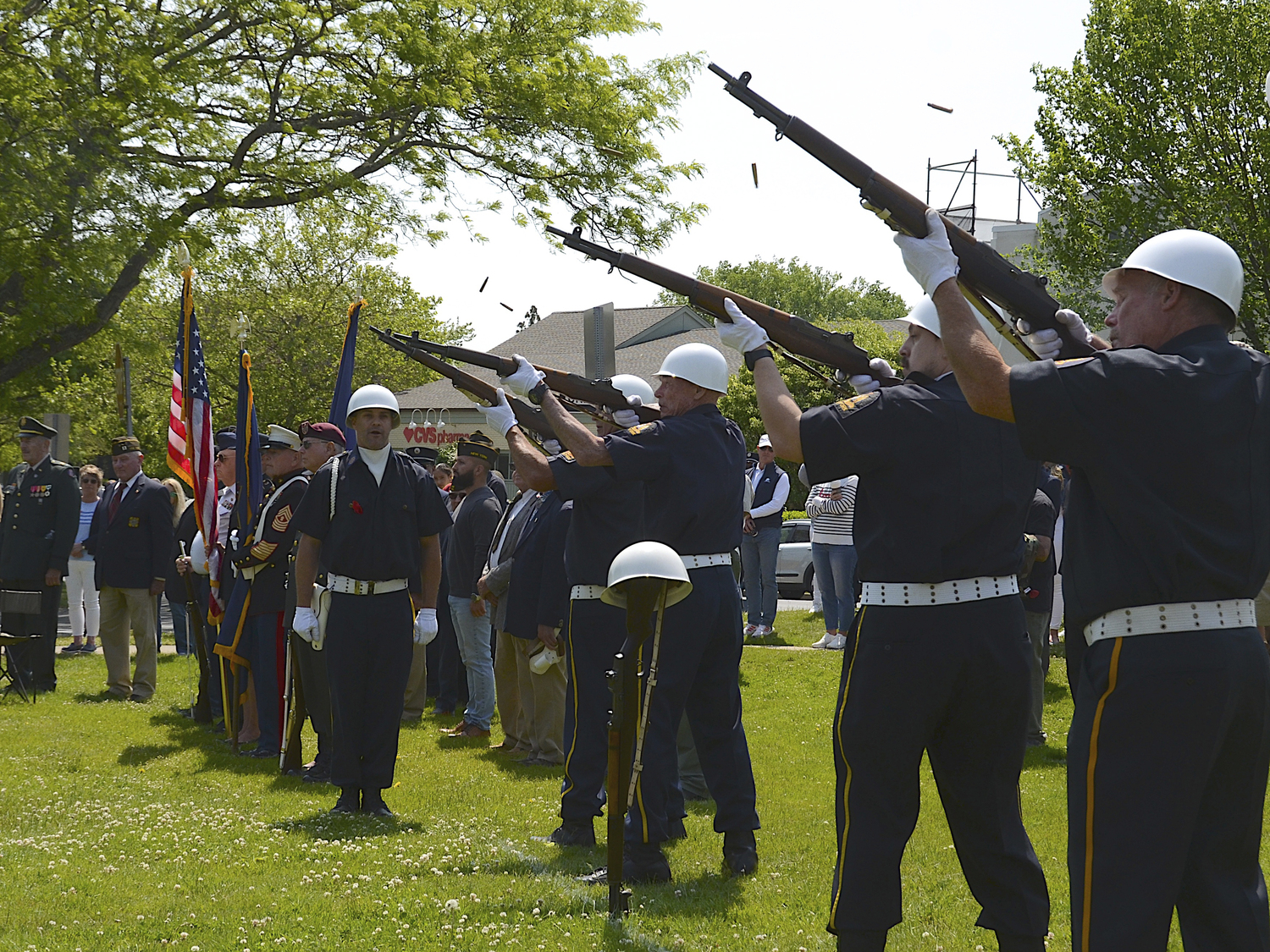 The Memorial Day service at the monument at Hook Mill in East Hampton on Monday.   KYRIL BROMLEY