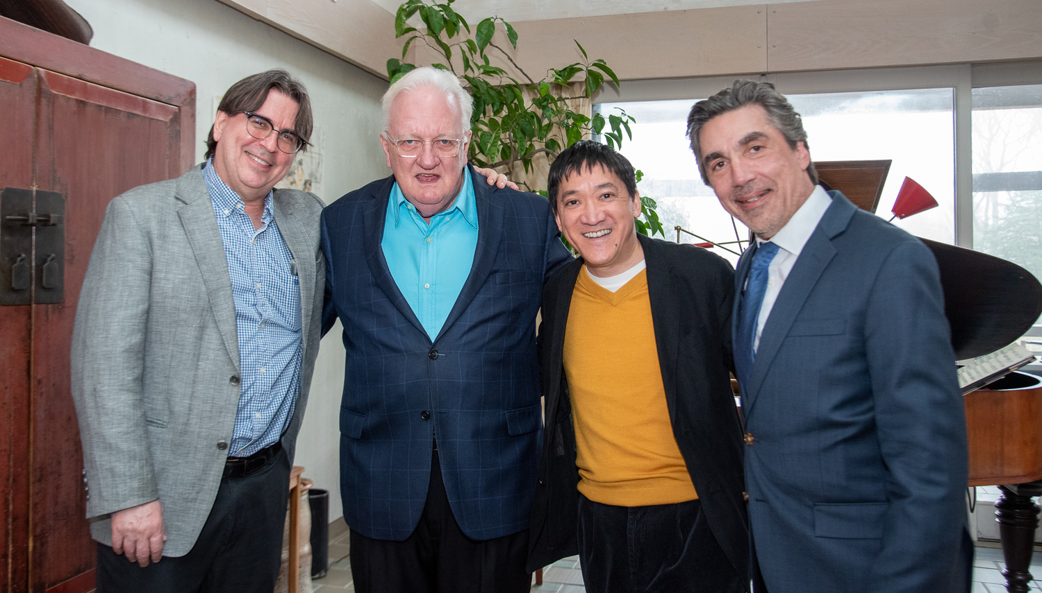 From left, pianist Brandt Fredrickson, Maestro Michael Palmer, TH·FM's artistic director,  Michael Yip, TH·FM's executive director, and violinist Nick Danelson at 