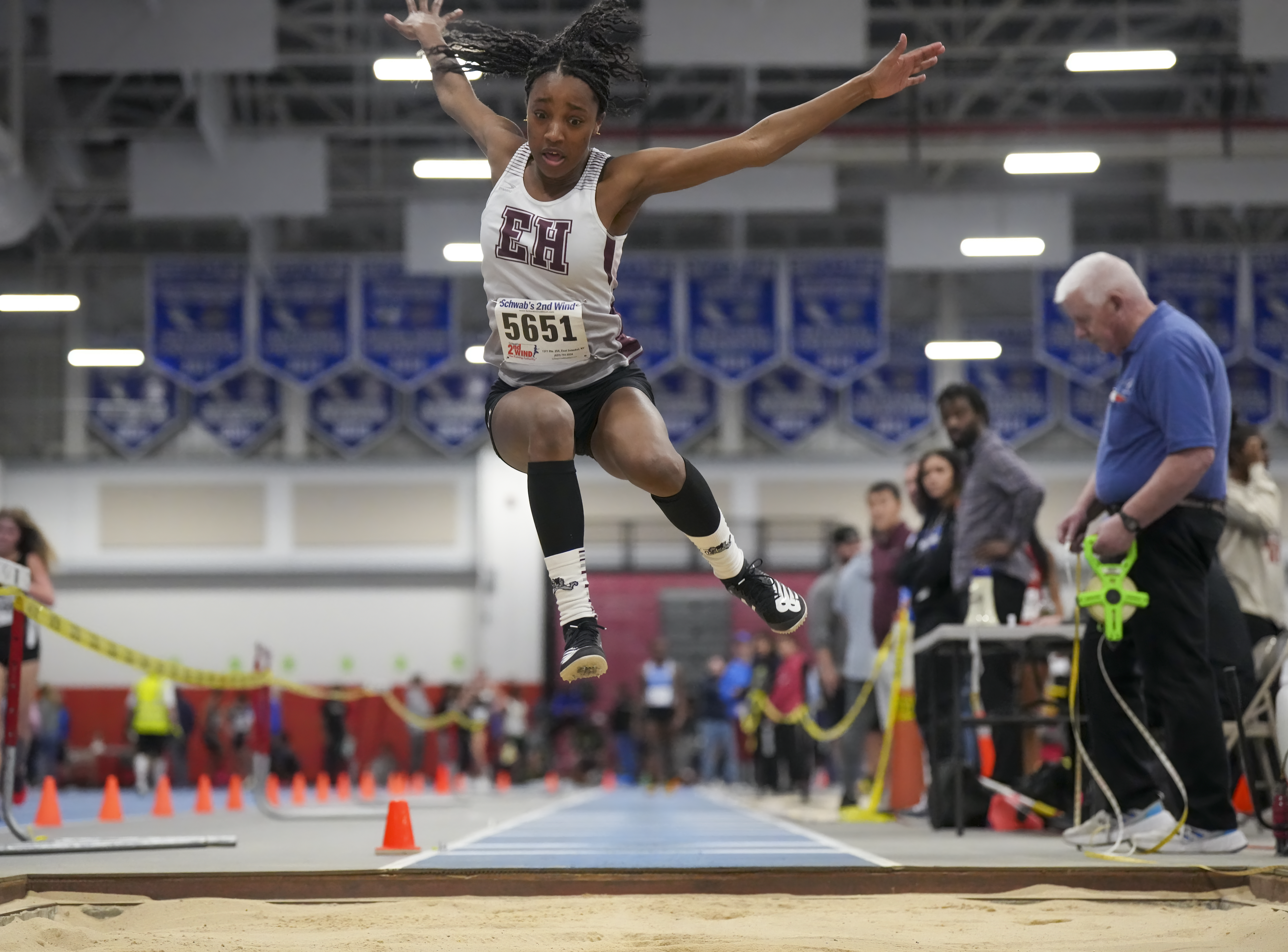 Leslie Samuel was an All-County long jumper this past winter and just missed qualifying for states by a few placements. She plans on qualifying for states this spring.     RON ESPOSITO