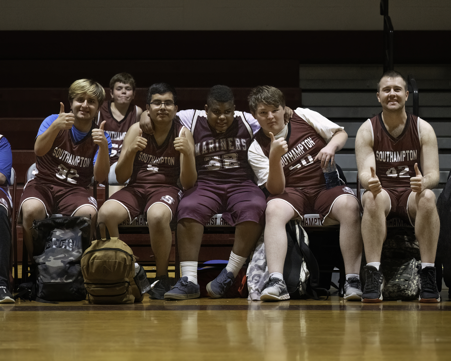 The Mariners having a great time together on the court.    MARIANNE BARNETT