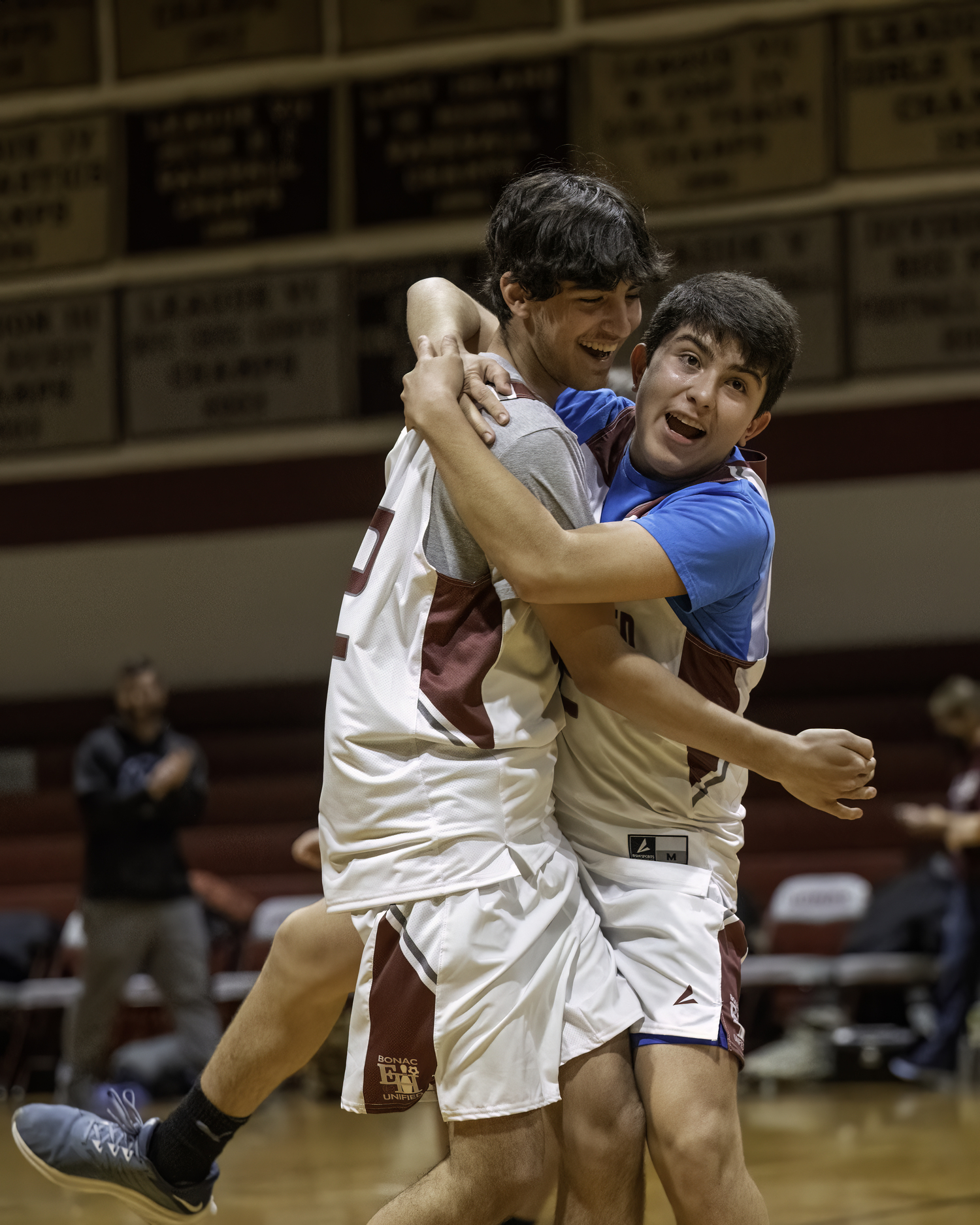 Bonackers Jack LaMonda, left, and Miczar Garcia having a great time on the court together.    MARIANNE BARNETT