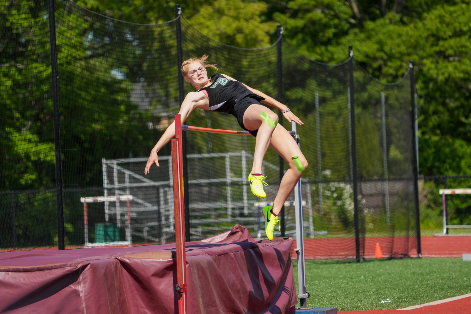 Westhampton Beach freshman Emilia Hill cleared 5 feet 10 inches to place sixth in the high jump.   RON ESPOSITO