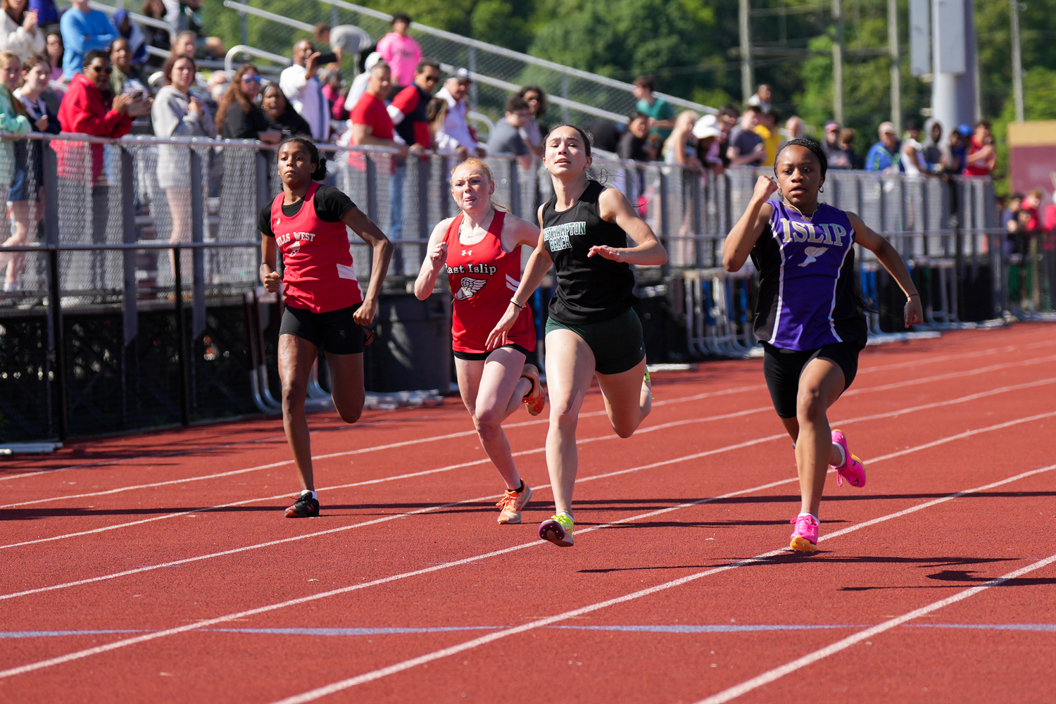 Westhampton Beach sophomore Halle Geller placed second in the 100-meter dash.    RON ESPOSITO