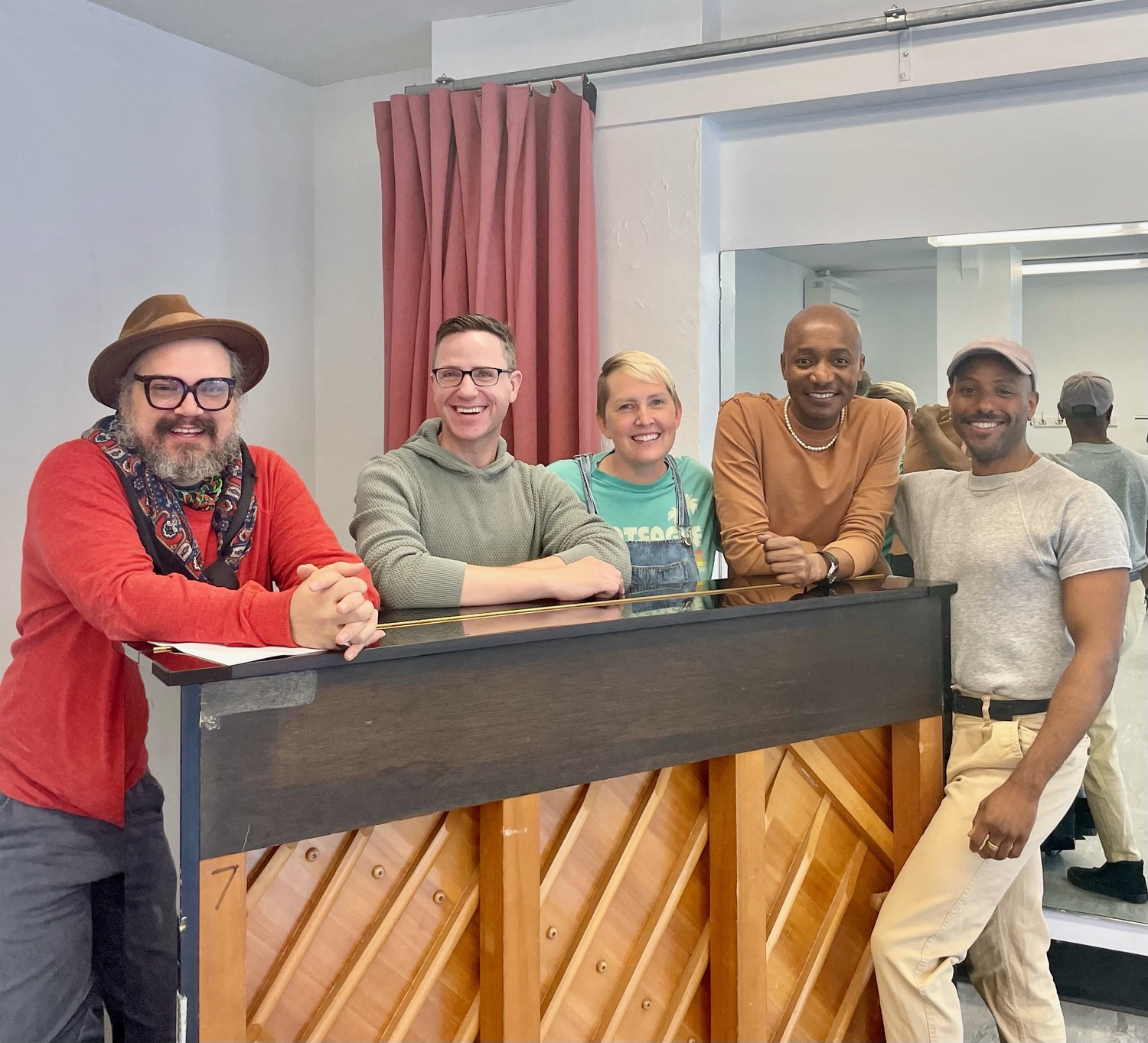 Pride Anthems cast at a recent rehearsal, from left, Justin Elizabeth Saryre, Brian J. Nash, Natalie Joy Johnson, Kevin Smith Kirkwood and Jon-Michael Reese. TOBY TUMARKIN