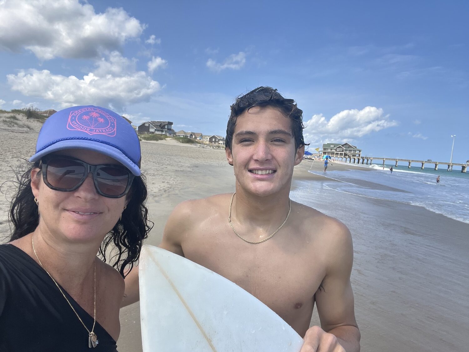 Miller Brennan with his mother.