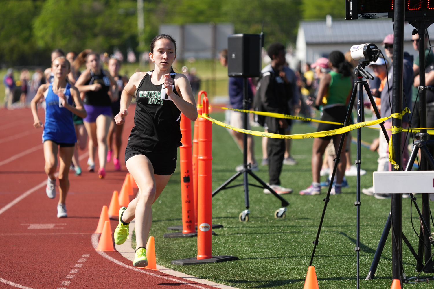 Westhampton Beach sophomore Lily Strebel was a double champion, winning both the 800- and 1,500-meter races at last week's county meet.   RON ESPOSITO