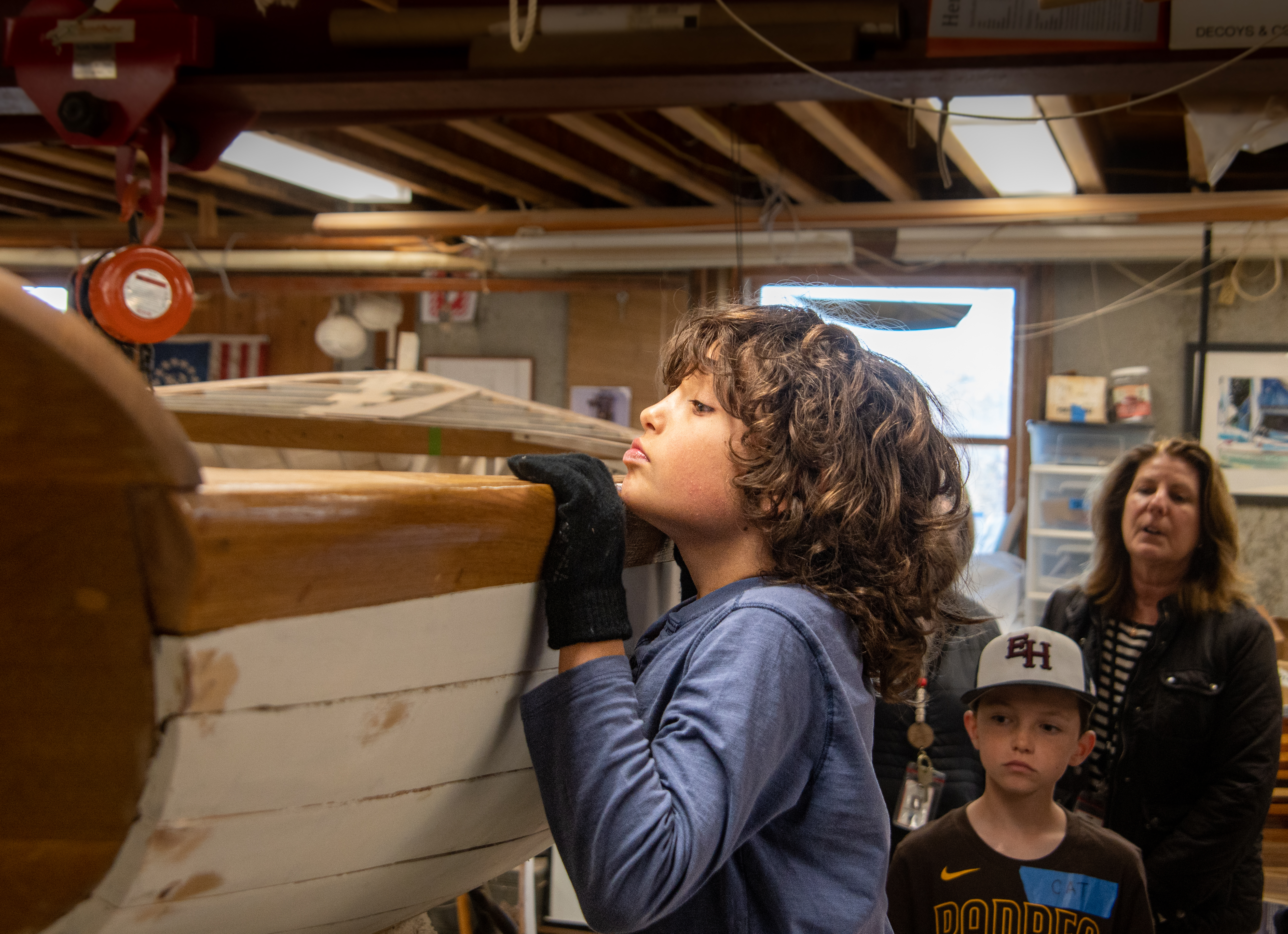 Montauk School third graders recently visited the East End Community Boat Shop in Amagansett. COURTESY HUGH BROWN