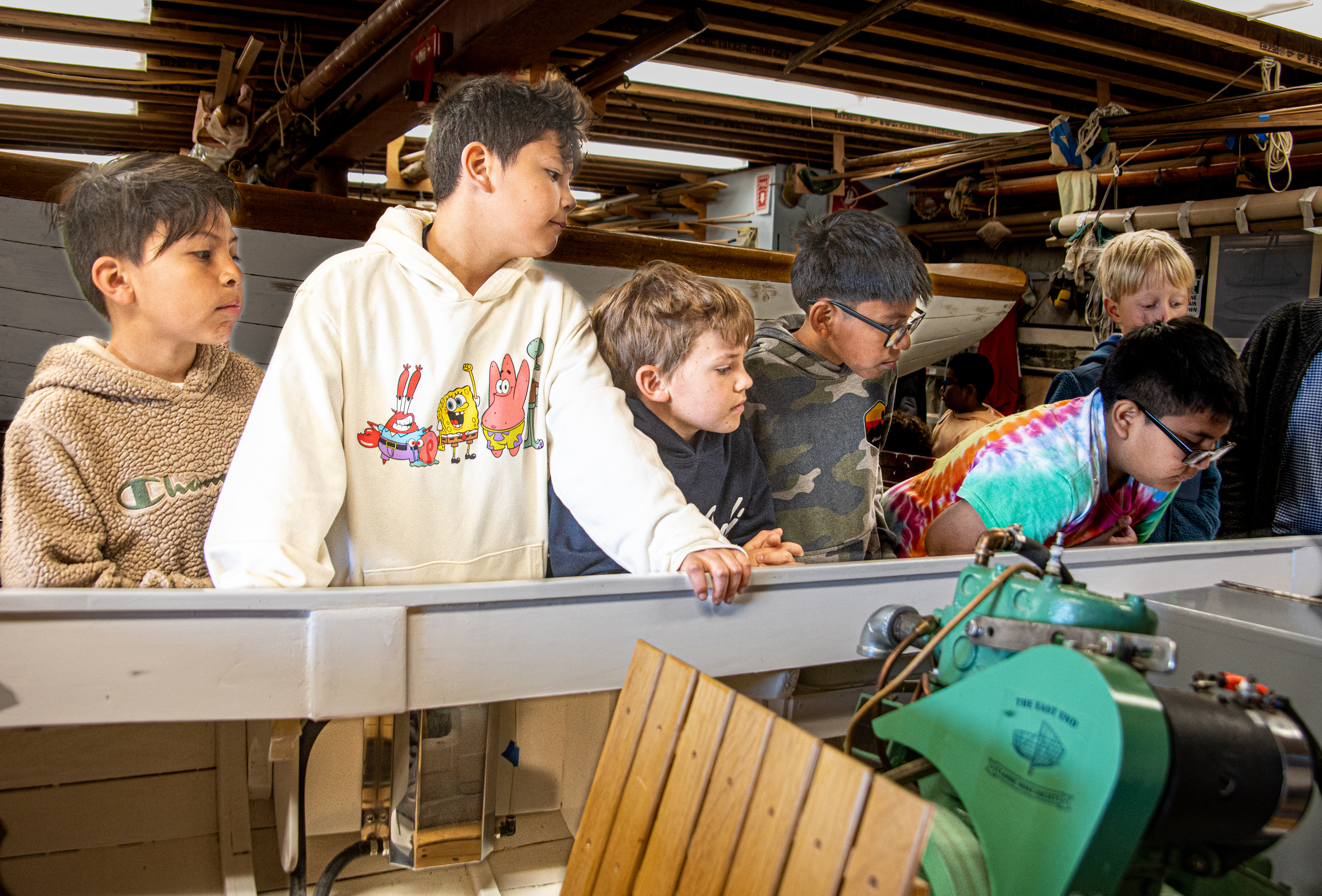 Montauk School third graders recently visited the East End Community Boat Shop in Amagansett. COURTESY HUGH BROWN