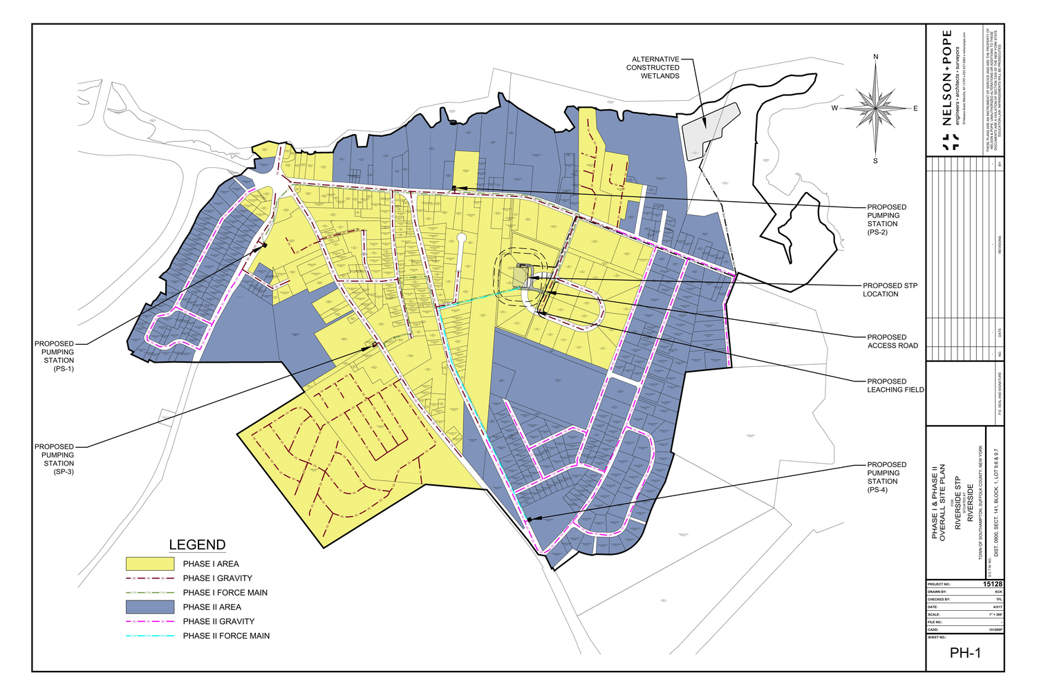 Consultants for Southampton Town created a map depicting the Riverside sewer district proposal.