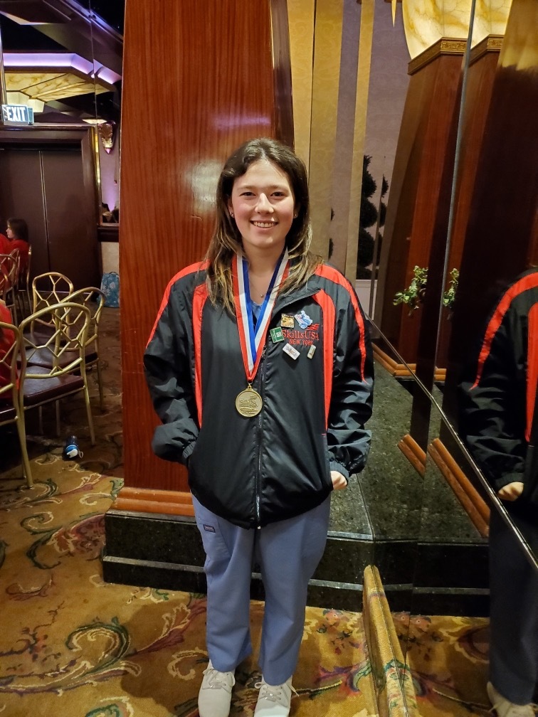 Southampton High School senior Chloe Phillips earned first place in the certified medical assisting category at the recent state SkillsUSA Leadership and Skills competition. COURTESY SOUTHAMPTON SCHOOL DISTRICT