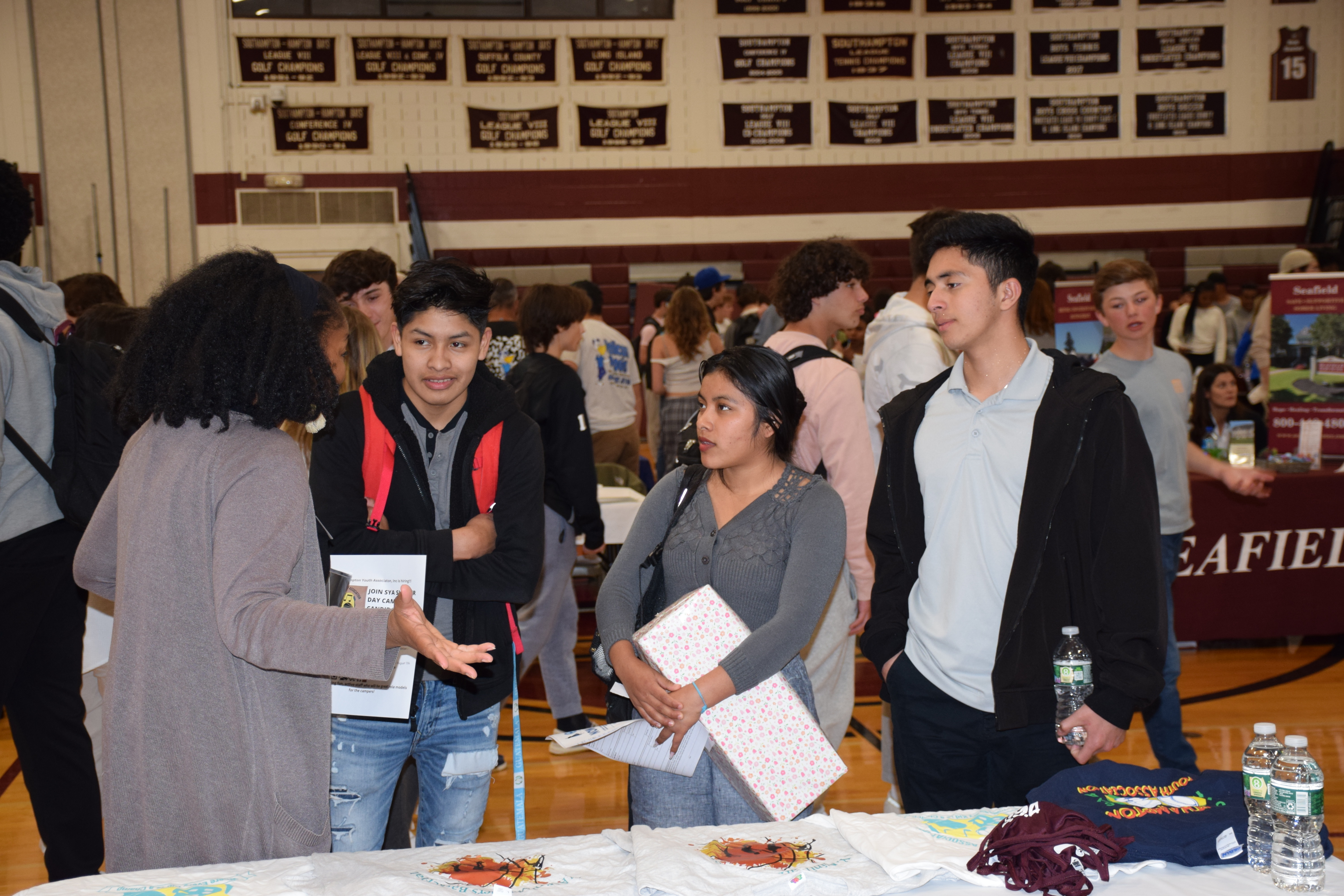 To help students obtain summer work experience, the Southampton School District hosted a job fair at the high school on April 27. The fair gave participating students the opportunity to gather career information and apply for jobs at more than 70 local businesses. COURTESY SOUTHAMPTON SCHOOL DISTRICT