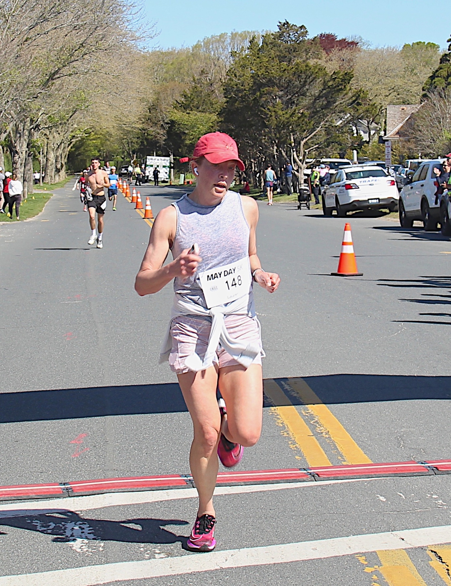 Lauren Dara of New York City was the female champion of the second annual May Day 5K on Sunday morning.    KYRIL BROMLEY