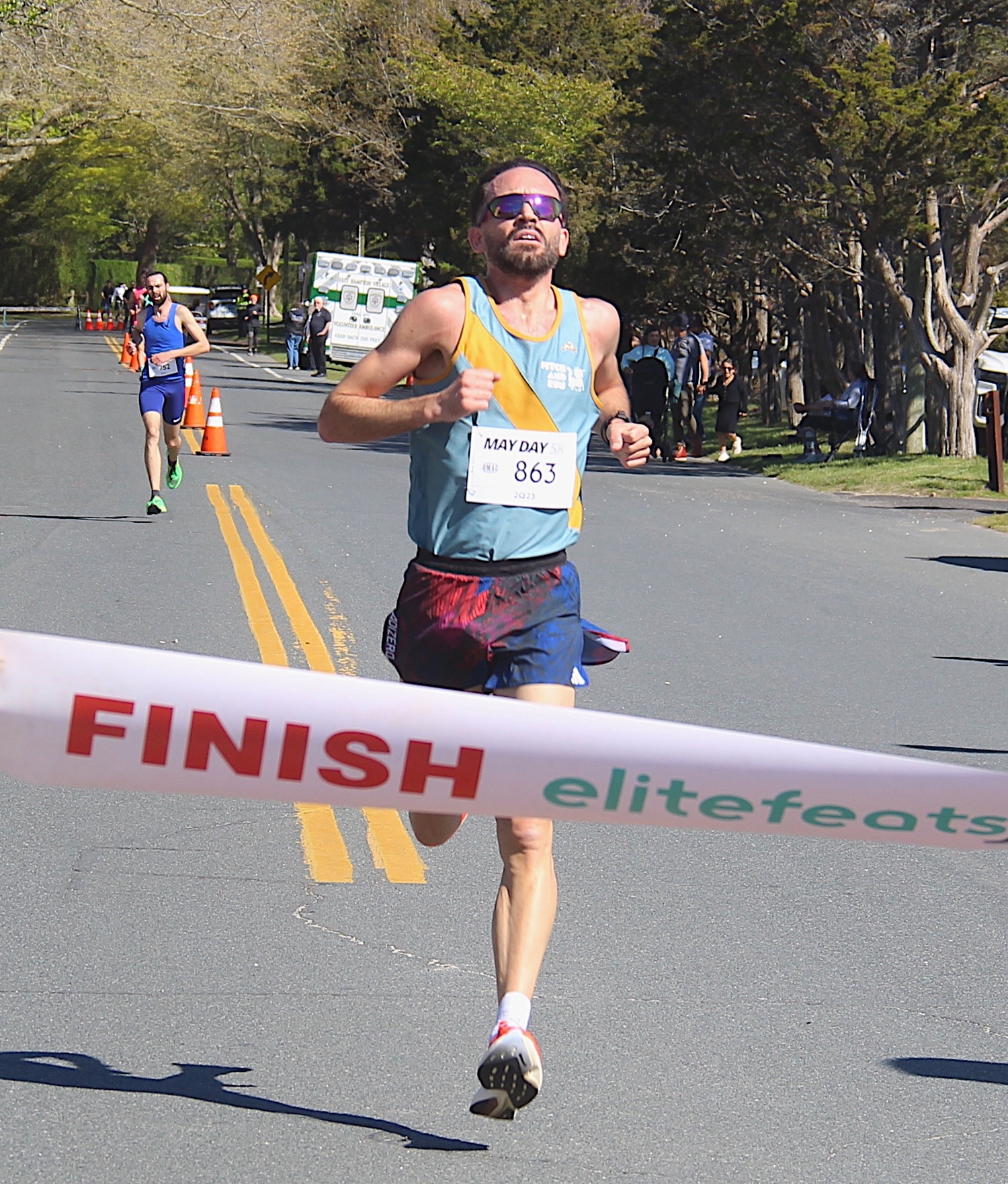 Brendan Medeiros of Brooklyn won the second annual May Day 5K in East Hampton on Sunday morning.    KYRIL BROMLEY