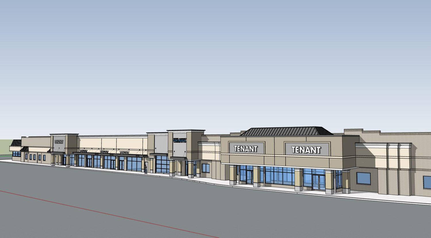 A rendering of what the renovated building that used to be K-Mart would look like.
