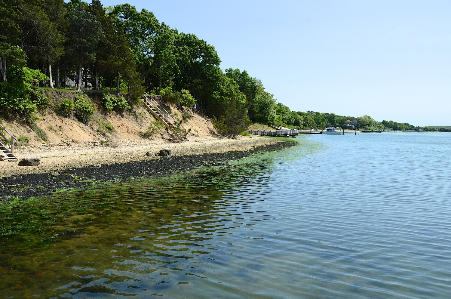 The owners of a home along Three Mile Harbor's eastern shoreline were told by the town zoning board that they could not put in a dock. A court overruled the decision. 
KYRIL BROMLEY