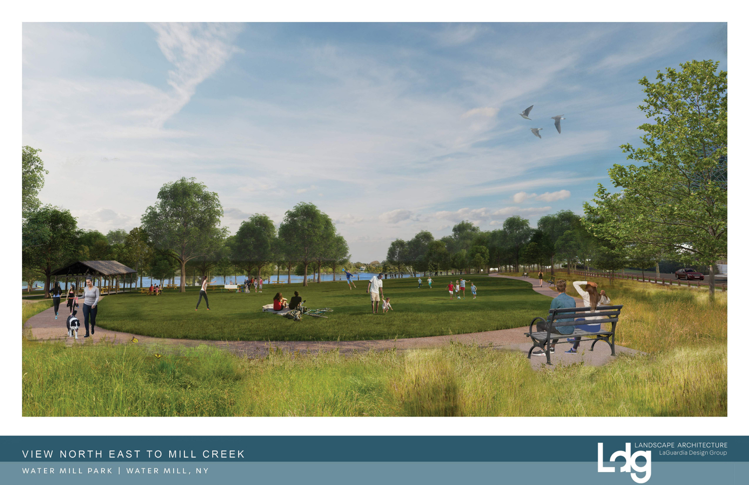 Renderings of the long-awaited park in Water Mill debuted Monday night, June 12.  COURTESY LaGUARDIA DESIGN GROUP