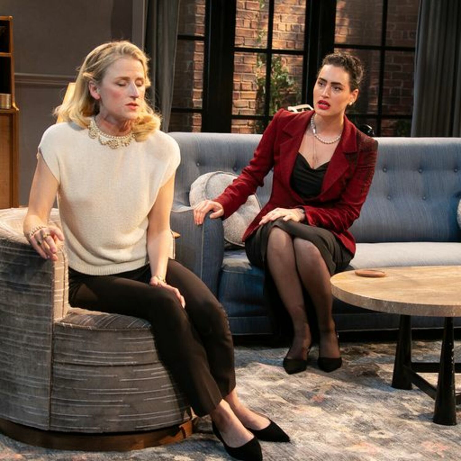 Margot (Mammie Gummer) and Maxine (Rosa Gilmore ) in a scene from Bay Street Theater's 