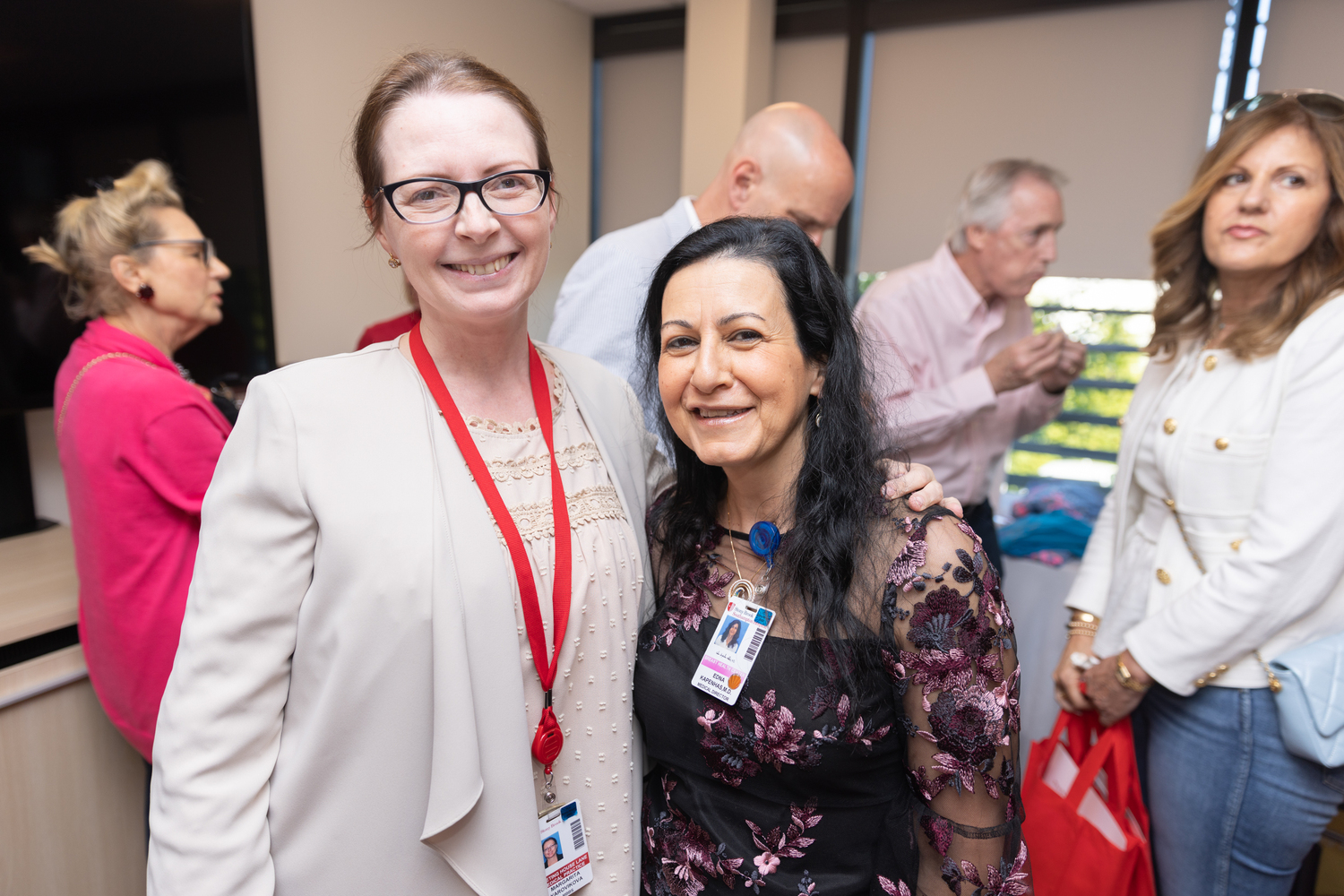 In recognition of National Cancer Survivors Month, Stony Brook Southampton Hospital’s Phillips Family Cancer Center hosted a celebration for survivors on June 1. Among those at the event were Dr. Edna Kapenhas, left, and Dr. Margarita Yarovikova. COURTESY STONY BROOK SOUTHAMPTON HOSPITAL