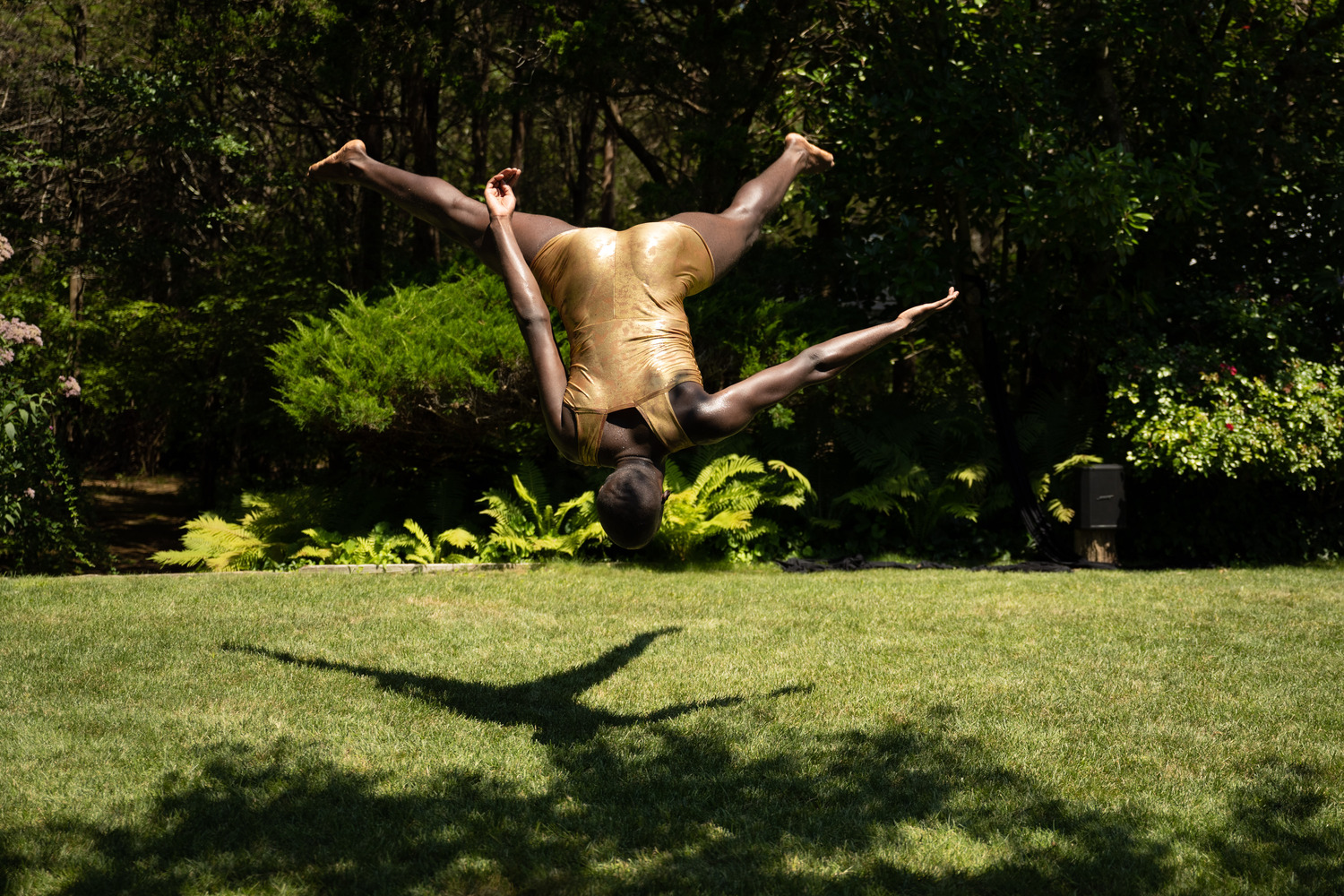 Green Afternoon X, a modern dance performance, will be presented at a private home in East Hampton on July 8. COURTESY AMANDA SELWYN DANCE THEATRE