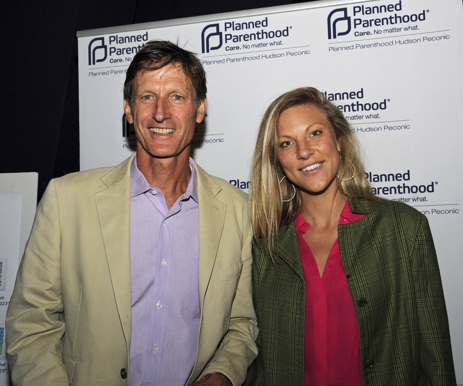 Biddle Duke, son of Robin Chandler Duke, with Mrs. Duke's, Granddaughter and event speaker Maggie Valiunas, at The Clubhouse in East Hampton on Saturday at 