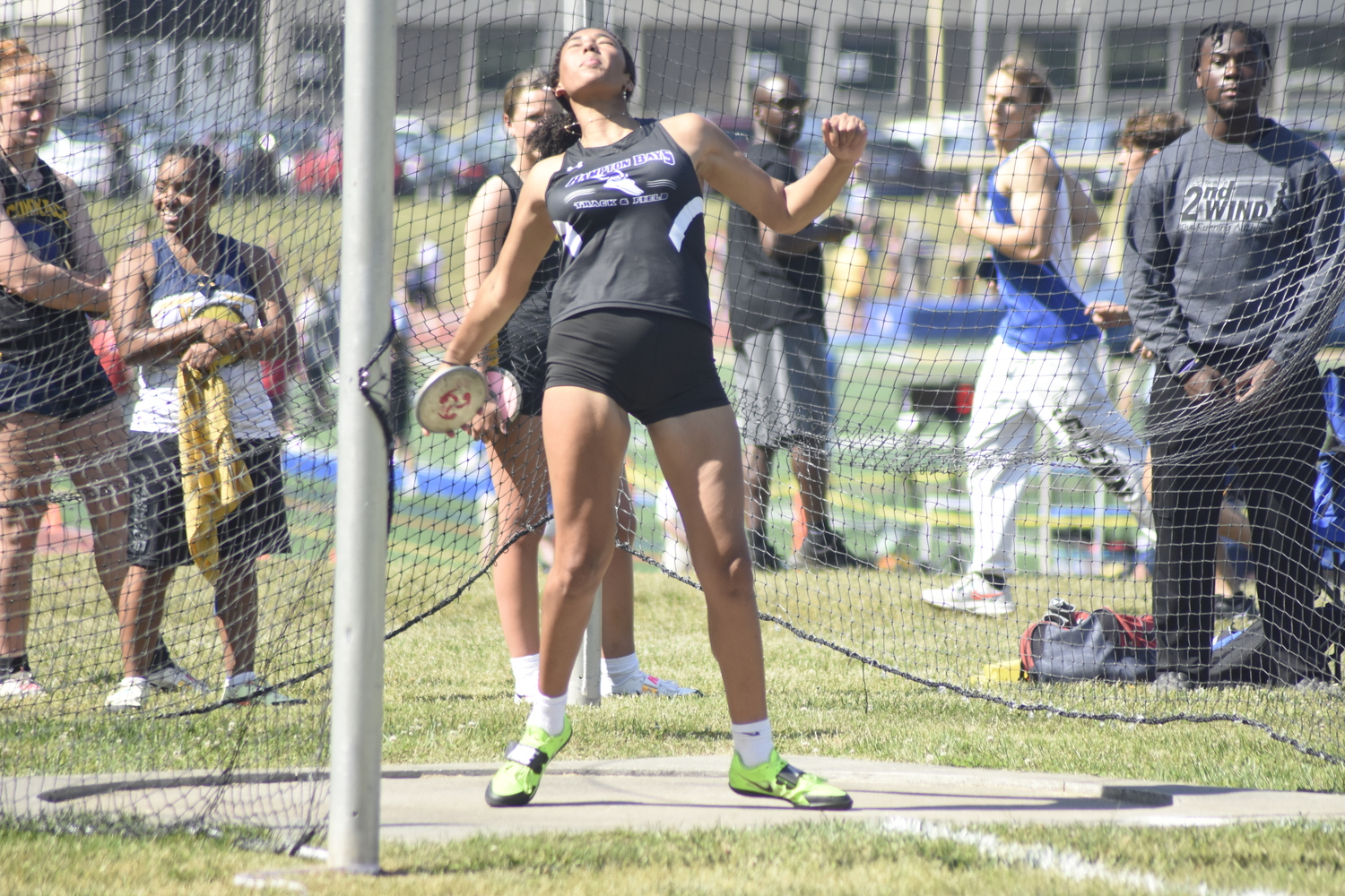 Hampton Bays sophomore Asha Pensa-Johnson is heading to states in the discus.   DREW BUDD