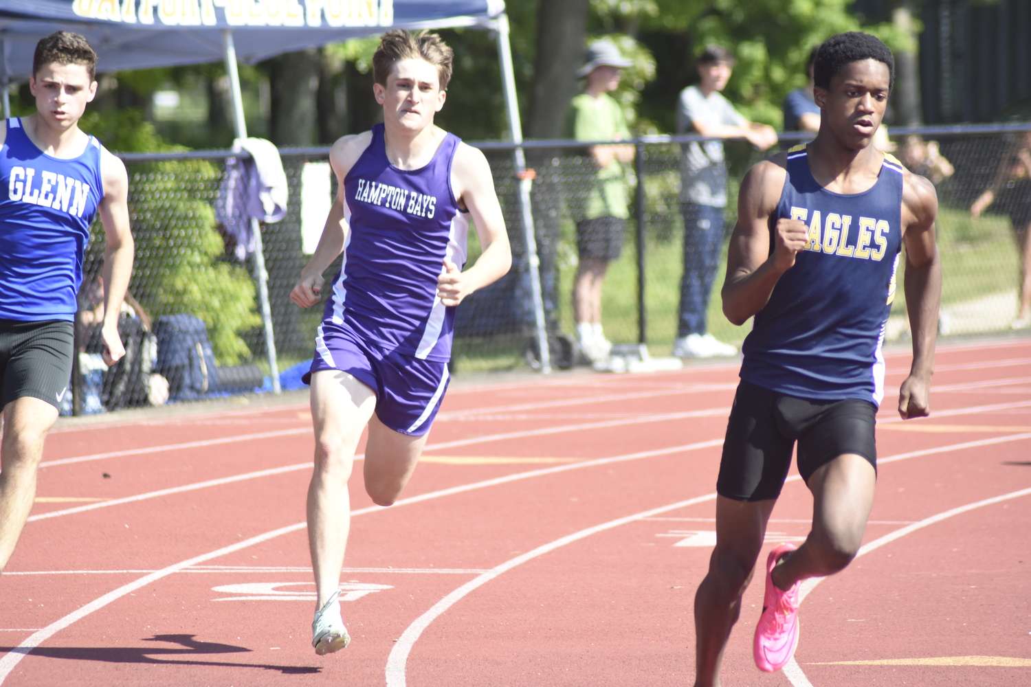 Hampton Bays junior Matthew Papajohn in the 400-meter dash.   DREW BUDD