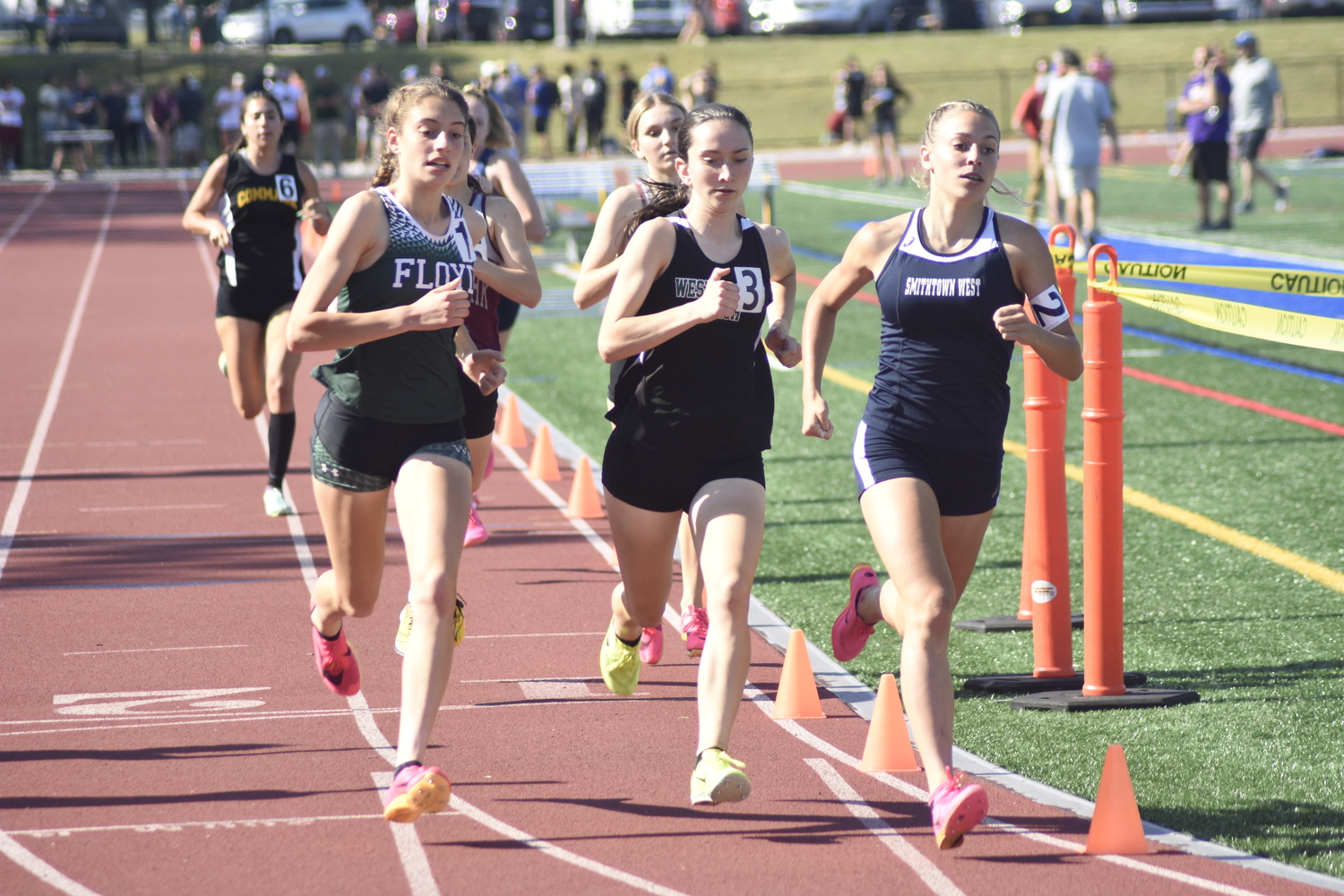 Westhampton Beach sophomore Lily Strebel in the 800-meter run on Thursday, June 1.   DREW BUDD